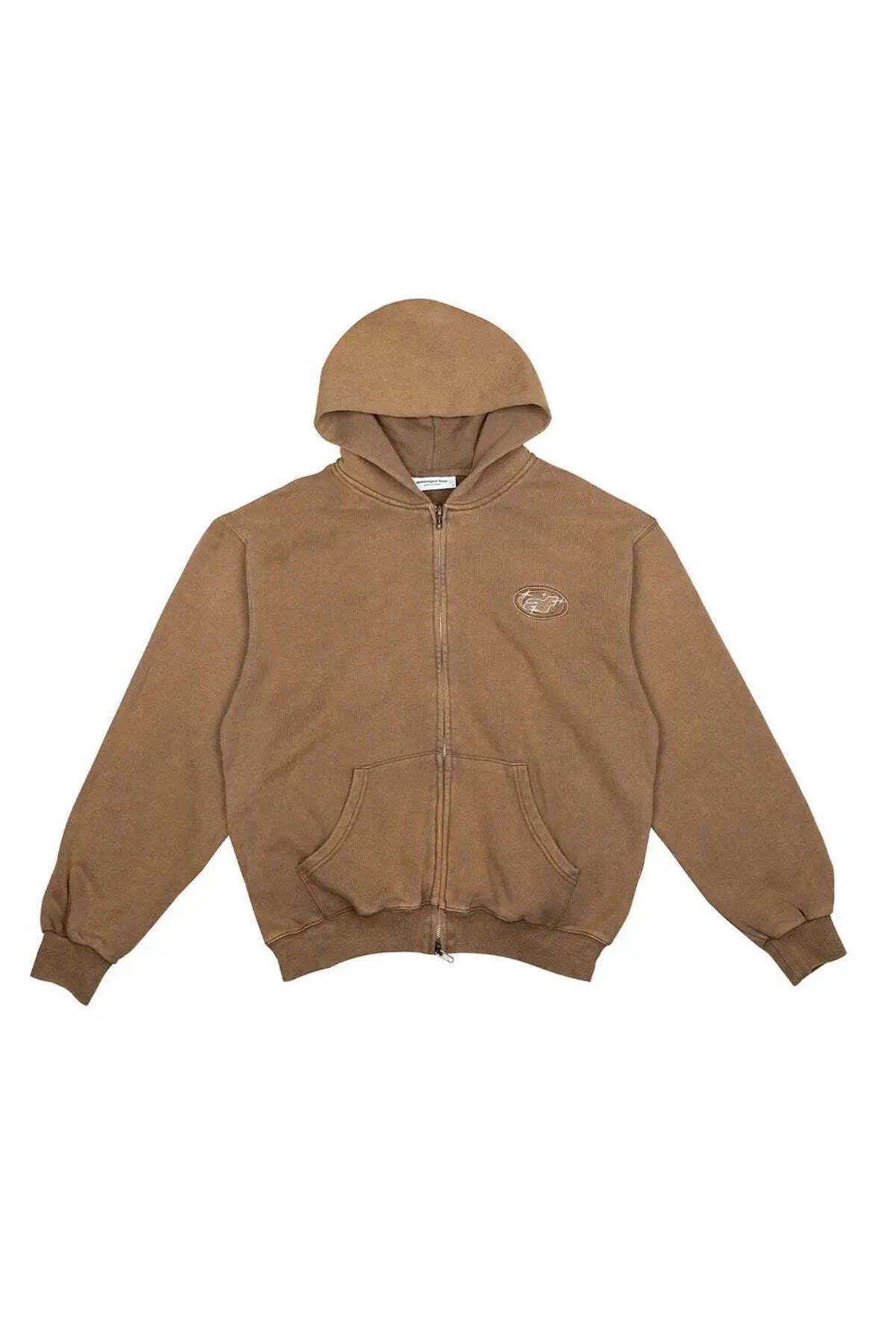 American Rag Cie AMONGST FEW Angel Dust Zip Hoodie - %100 Pamuk, Çift Zipper ve Asit Yıkama Etkisi