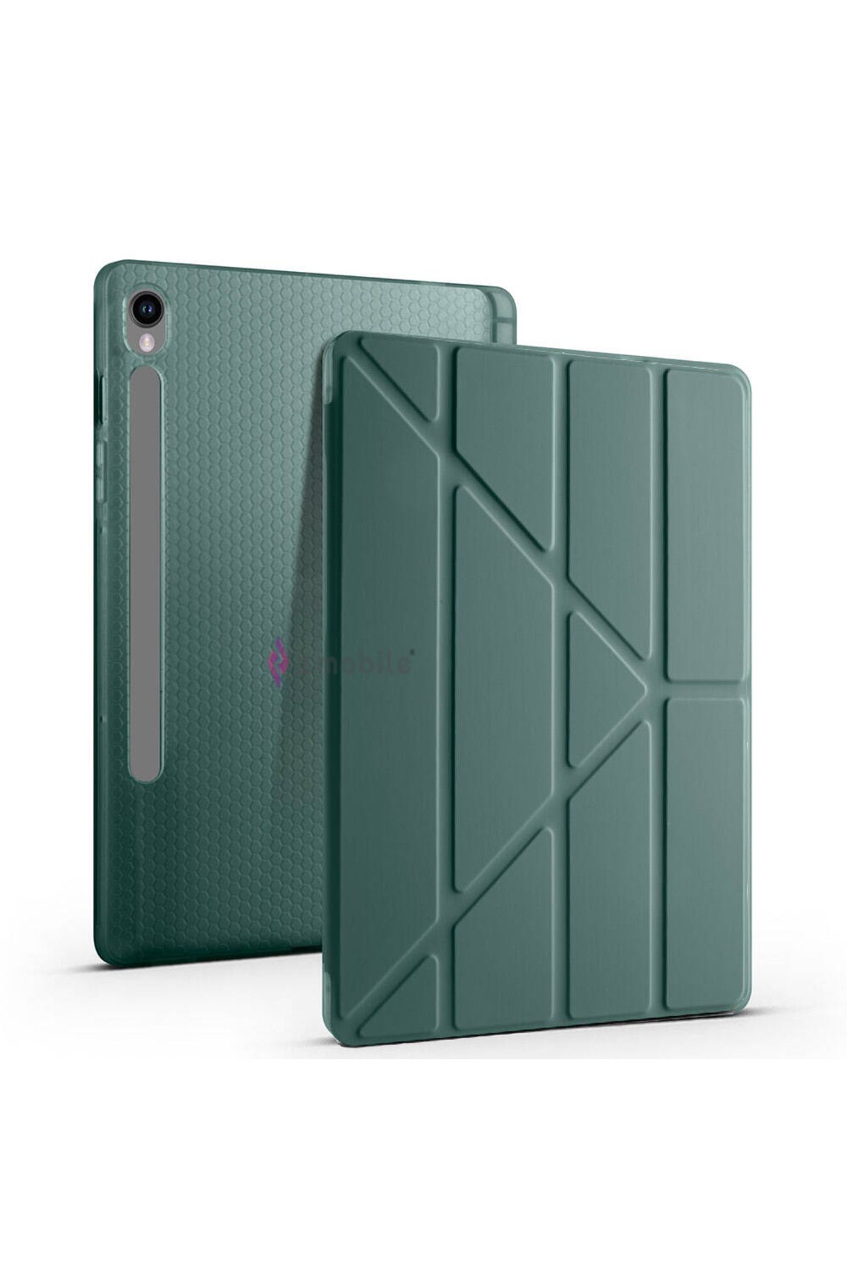 ZMOBILE Galaxy Tab S10 FE Plus SM-X620 Kılıf Tri Folding Kalem Bölmeli Standlı Kılıf Uyandırma Özellikli