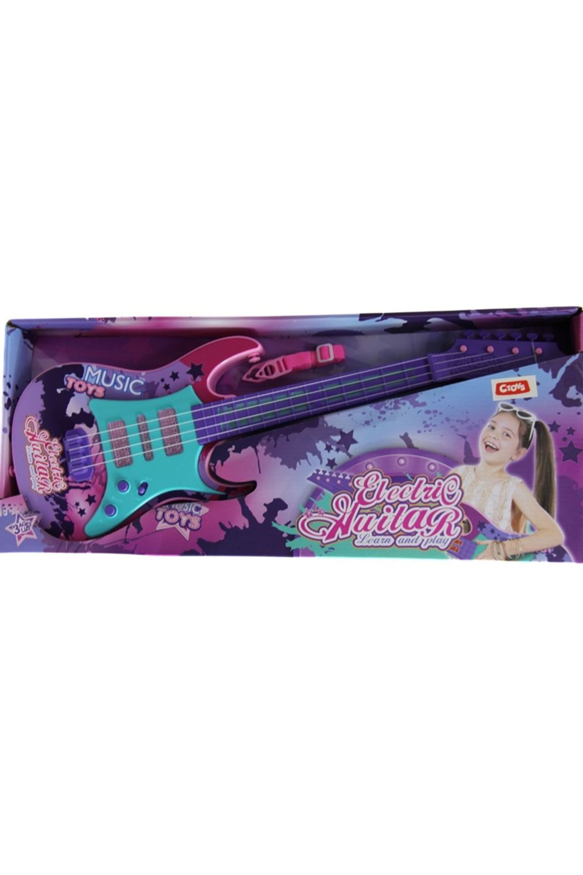ctoy Oyuncak Müzikli Sesli Electro Gitar 5030 (Karışık Renk 1 Adet)