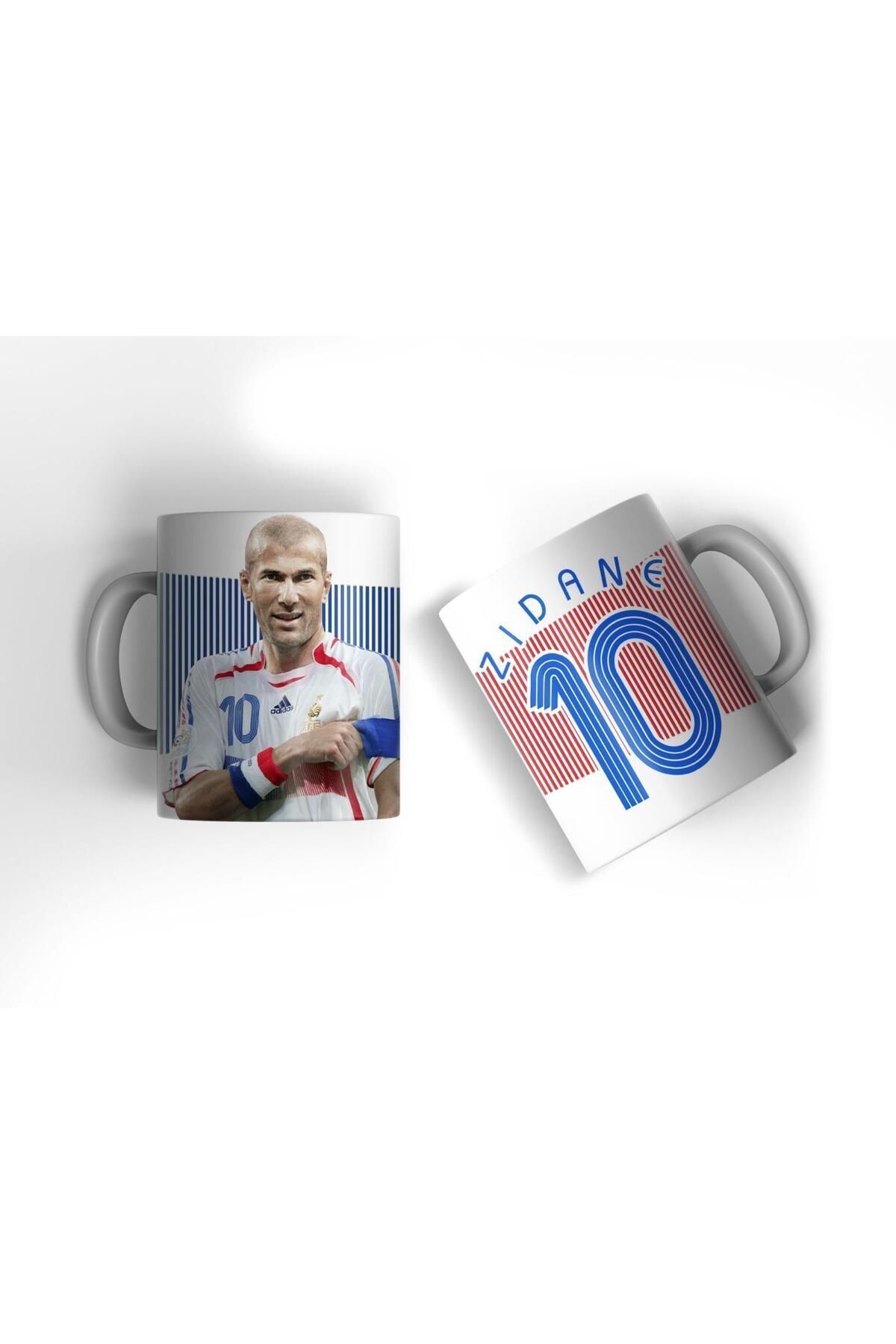 BİBANAPROMOSYON Zidane Fransa Milli Takım Kupa Bardak Zidane Kupa Tasarım Baskılı Kahve Kupası Hediye Porselen Kupa