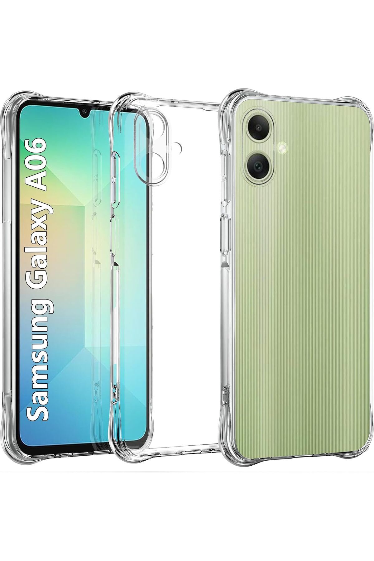 Ehr. Samsung Galaxy A06 Uyumlu Darbe Önleyici Sararmaya Dayanıklı Airbag Korumalı Ultra Slim TPU Şeffaf S