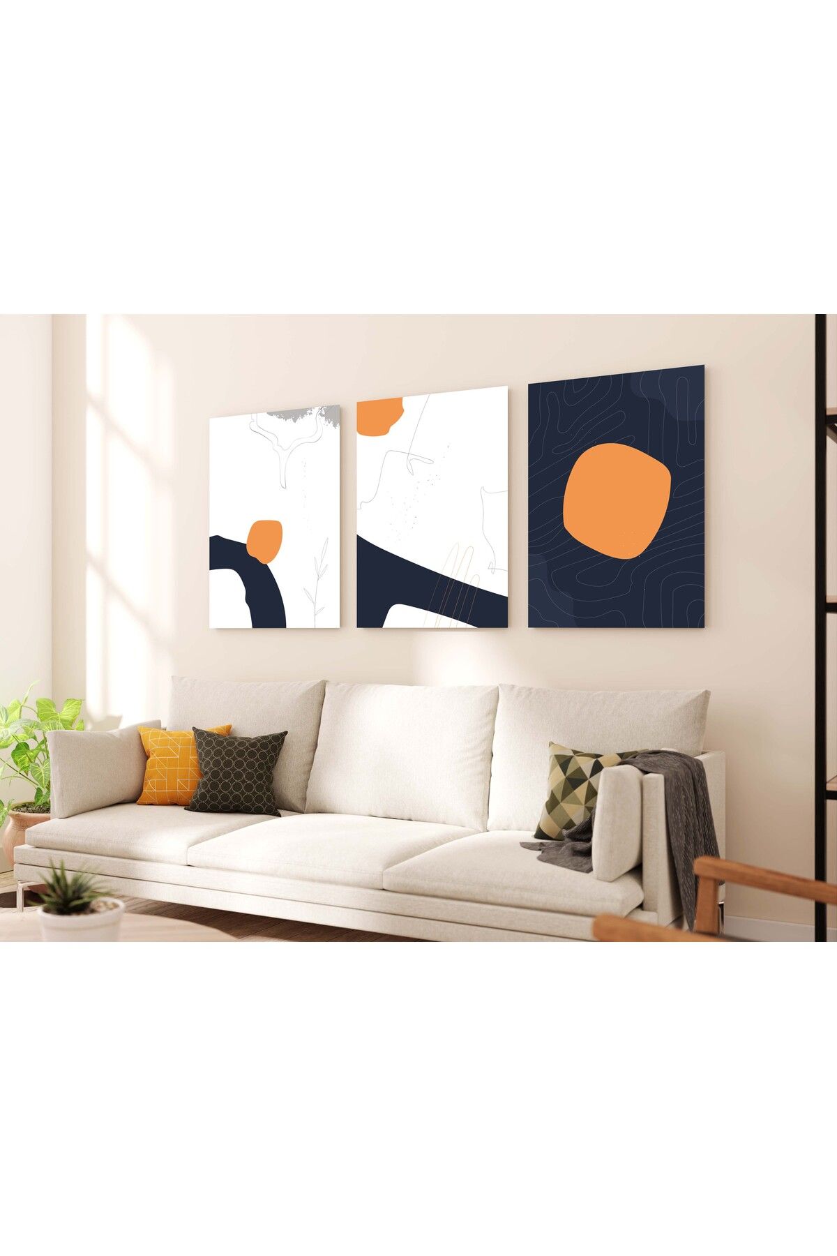MAGNASTE Duvar Tablosu Çerçeve Görünümlü Mutfak Tabloları 3 lü Tablo Modern Tablo Bohem Tablo Premium Kalite