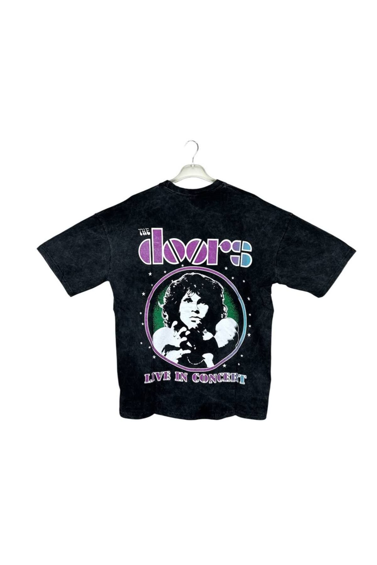 Lucky Boy The Doors Yıkamalı Vintage T-Shirt