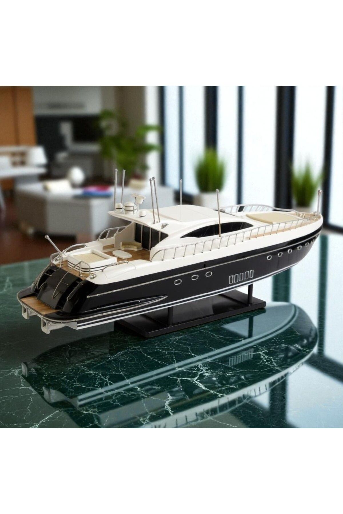 Vietnam gemiler DENİZCİLİK GRUBU-Vietnam Gemiler-MANGUSTO 108 BLACK HULL-87x21x33 CM-JSB0042PB