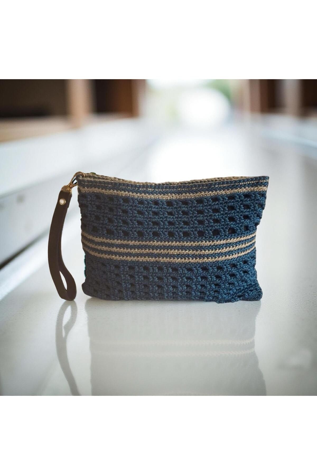 TURALLİ-Macrame Cluch Handcrafted Special Design Two Color Bag 3
