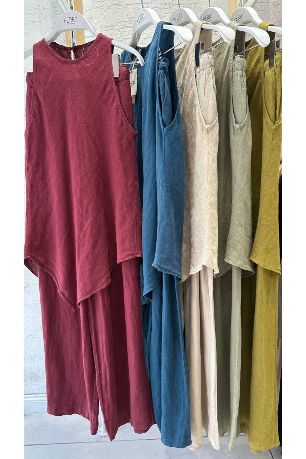 DUSOHOME BORDO BOL PAÇA PANTOLON KETEN TAKIM