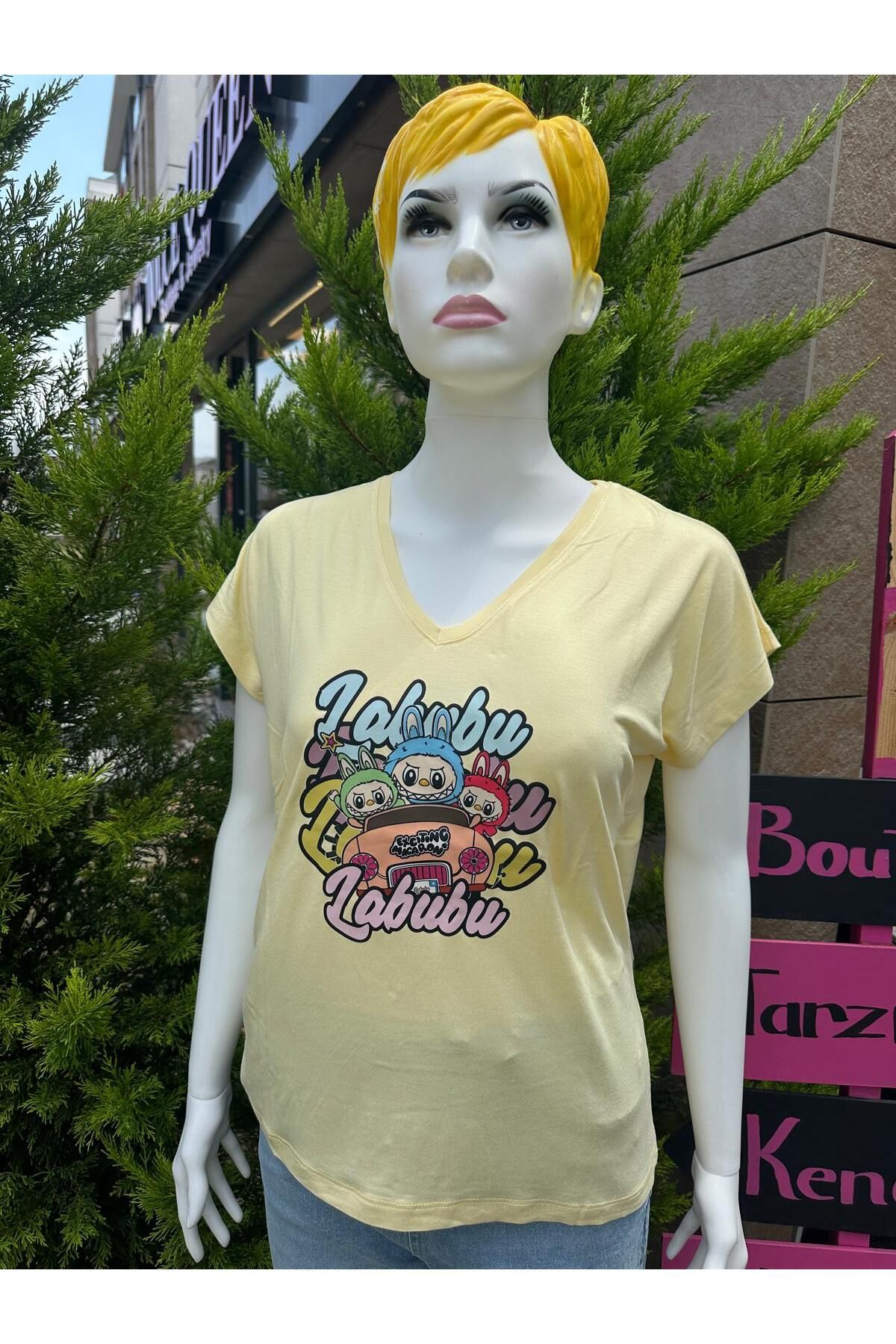 DOLCE QUEEN Kadın Labubu Tasarım Kısa Kollu T-Shirt