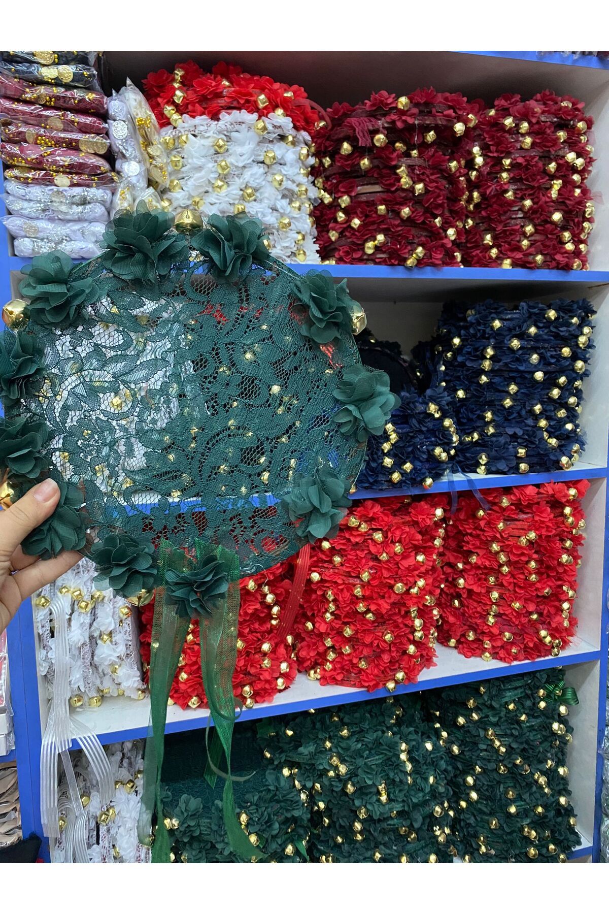 SİON Butik & Event Dantel Süslemeli Gelin, Nedime Tefi, Düğün Kına Bride..1 ADET
