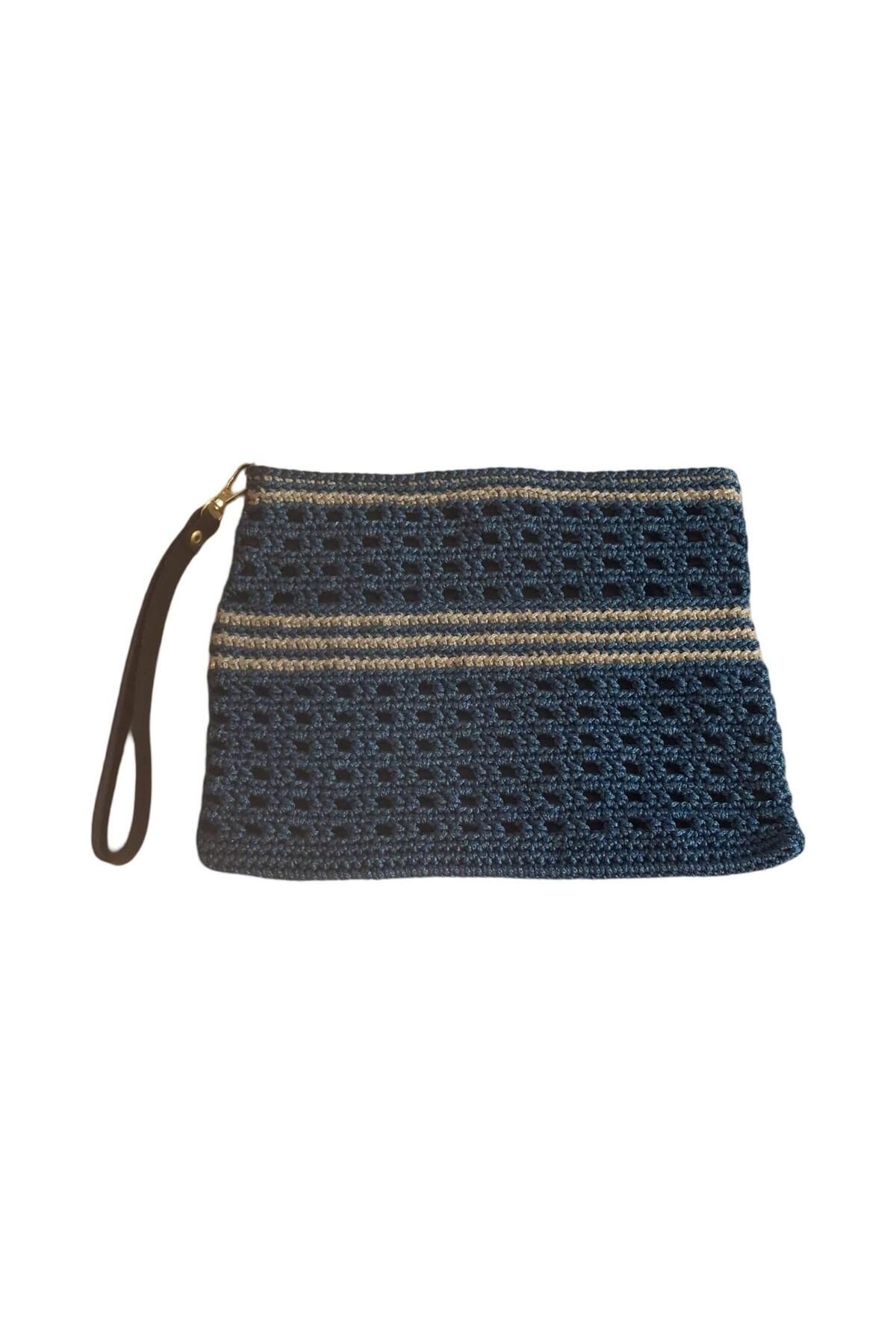 TURALLİ-Macrame Cluch Handcrafted Special Design Two Color Bag 2