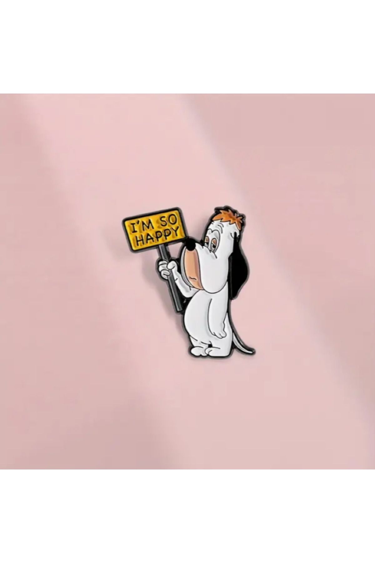 MAURA LIYUZA "I'm So Happy" Yazılı Droopy Dog Tasarımlı Mizahi Köpek Broş