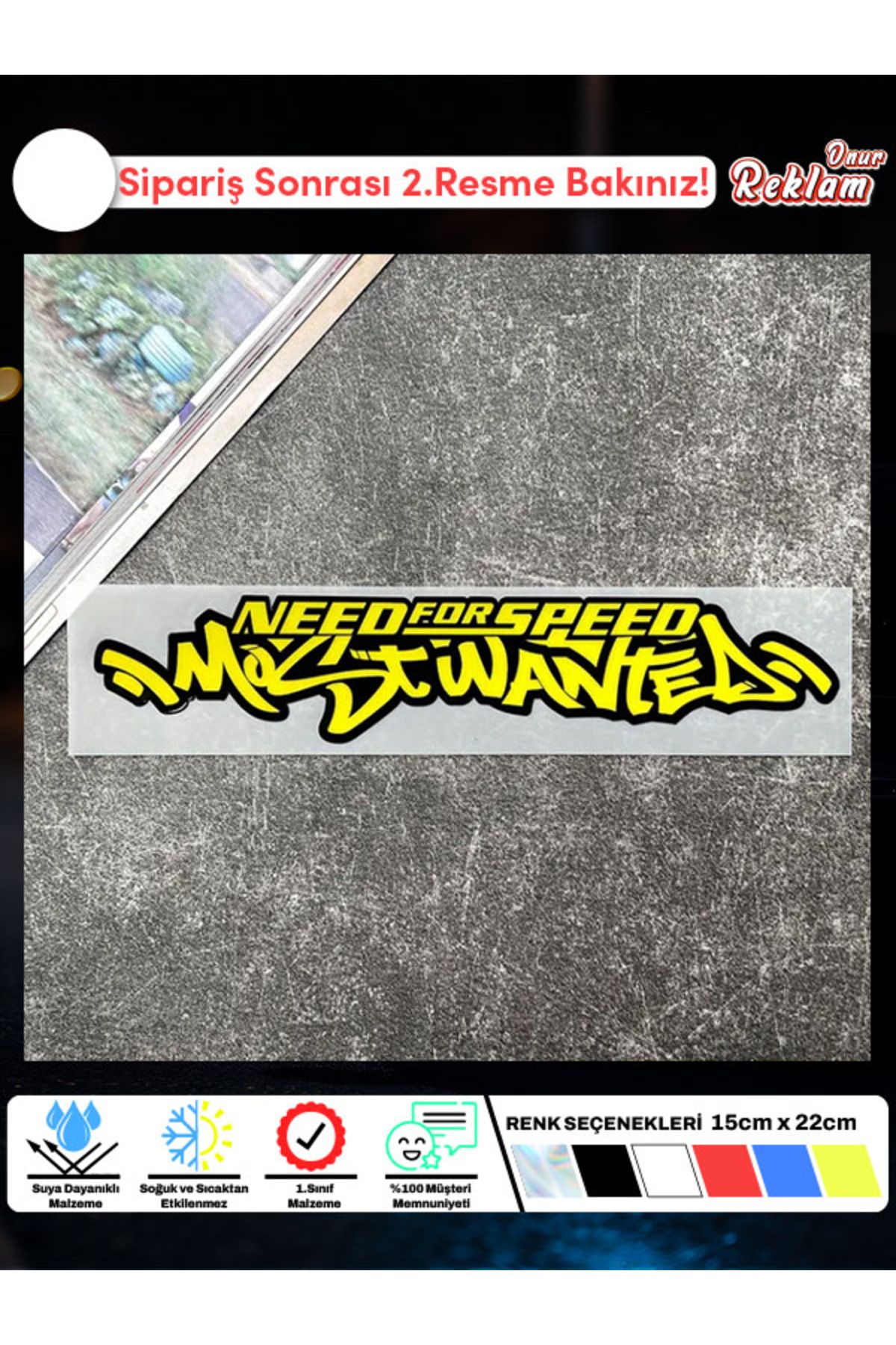 Onur Reklam Need for Speed Most Wanted Sticker – Araba Camı & Laptop Etiketi (Suya Dayanıklı)
