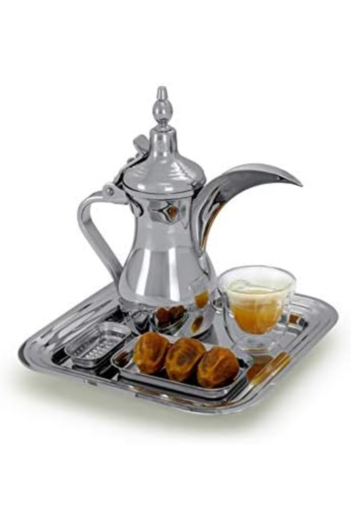 طقم تقديم قهوة صغير - دلة عربية - فضي