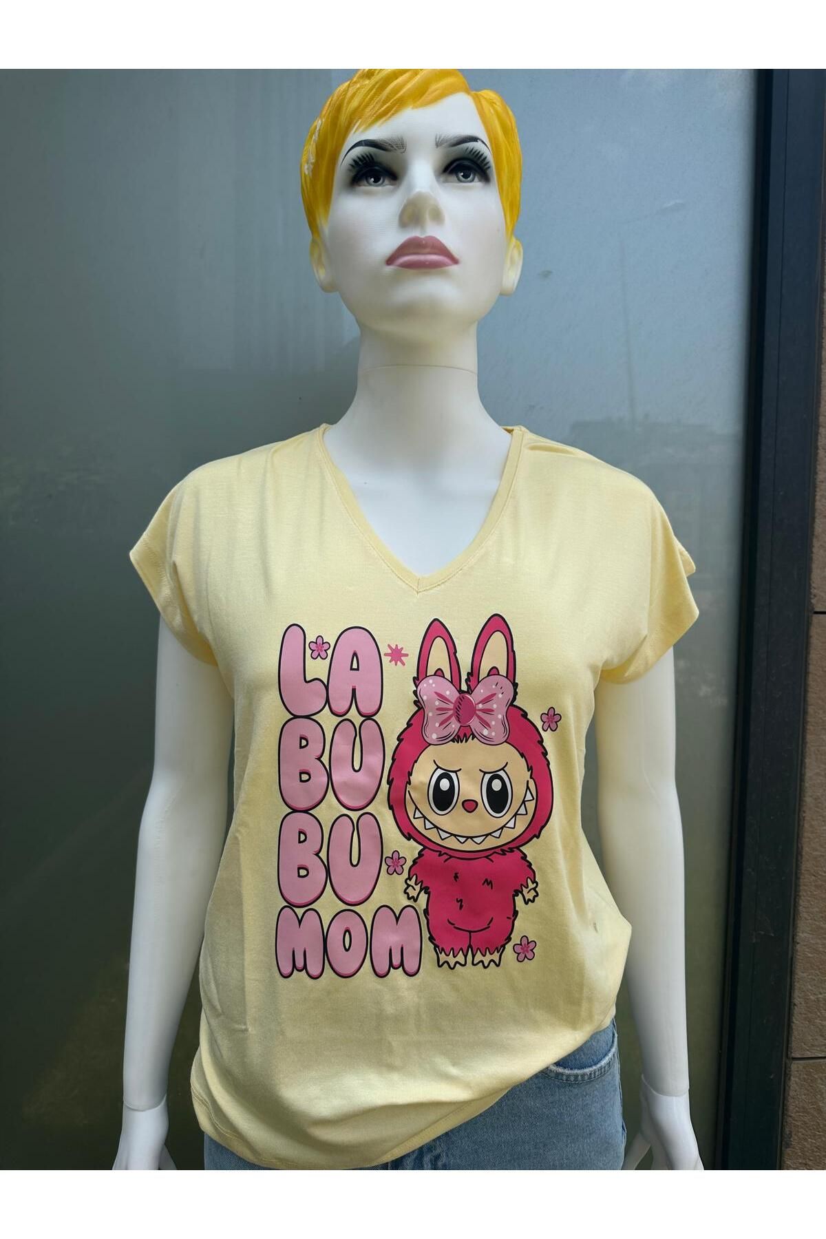 DOLCE QUEEN Kadın Labubu Tasarım Kısa Kollu T-Shirt