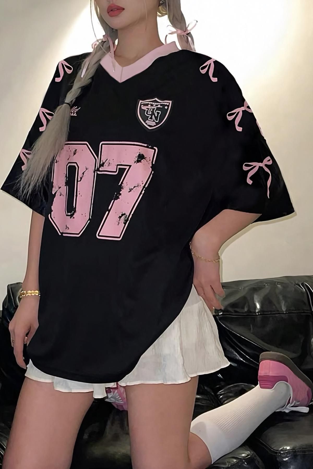 Wisevelya Ballet Football Oversize T-shirt