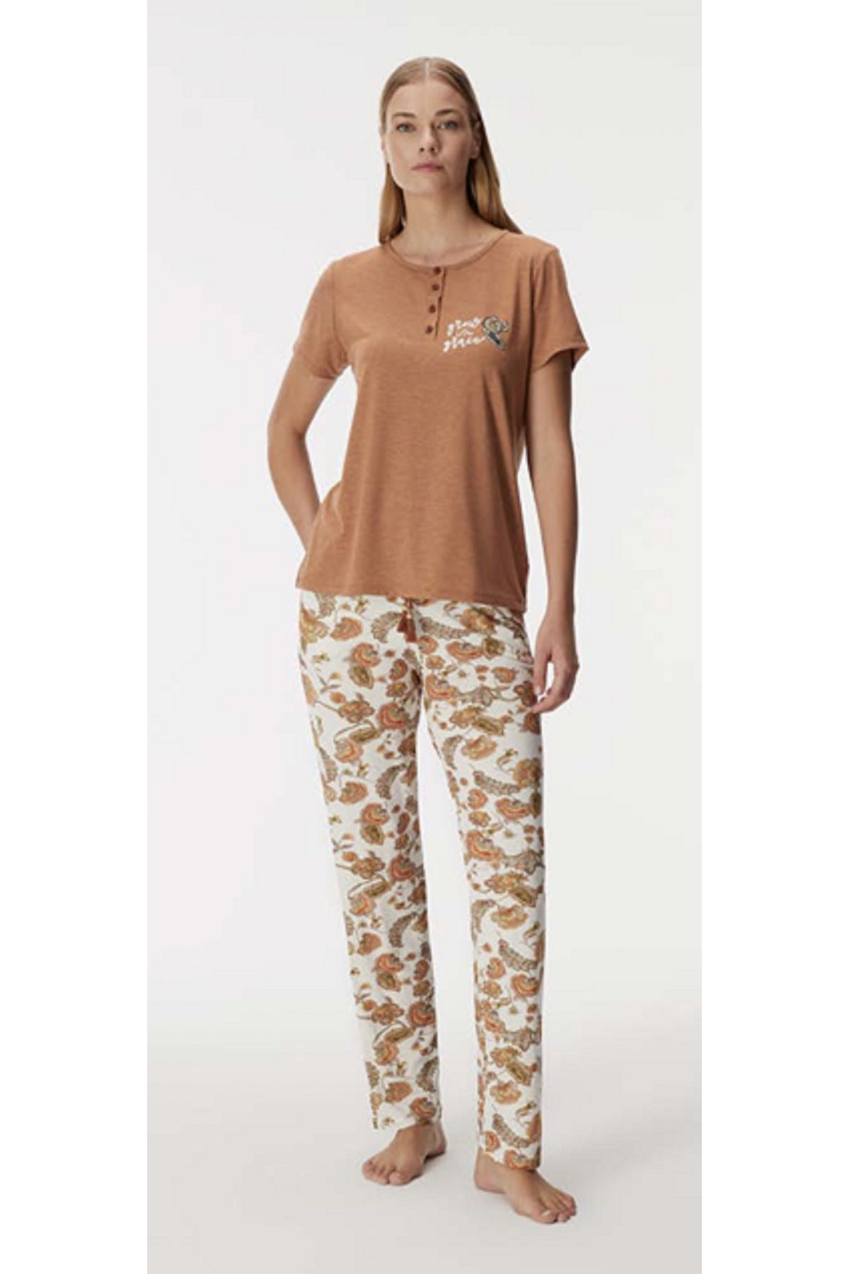 NightLove Anıl Irises 11364 Kadın Şort Pijama Takım
