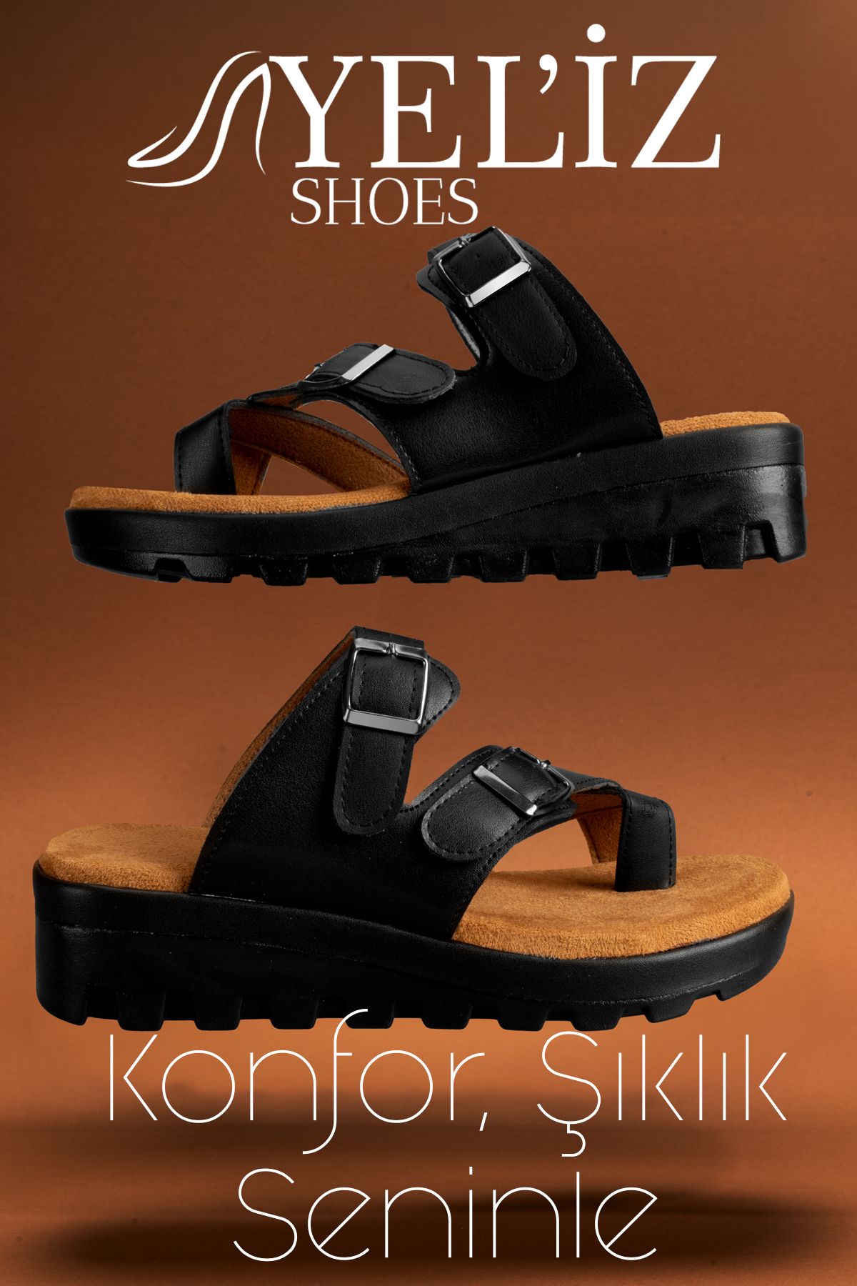 Yel'iz Shoes&Slipper Ortopedik Parmak Arası Kadın Sandalet Terlik