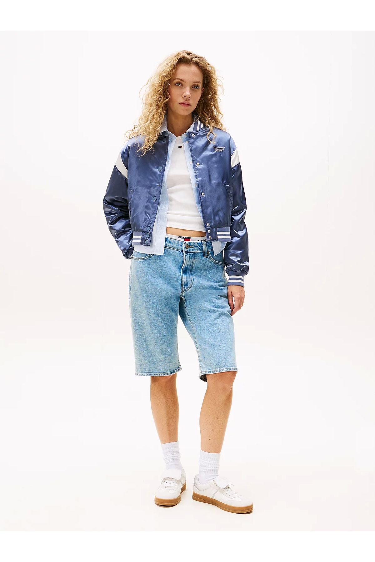 Tommy Jeans Tjw Scrıpt Varsıty Jacket Kadın Gri Ceket Dw0dw20960po6