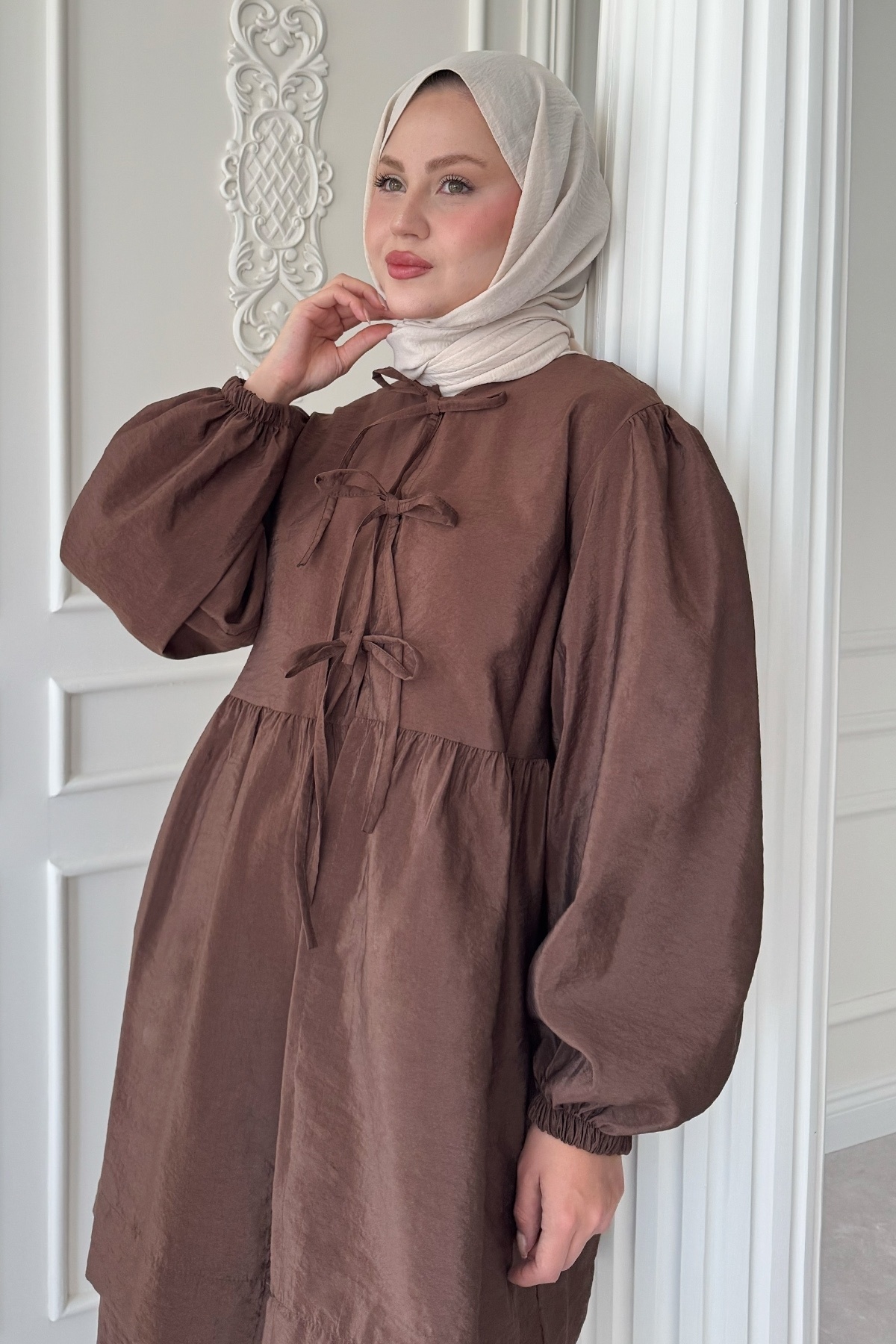 InStyle-Σετ Casual Bitter Brown με κόμπους 3