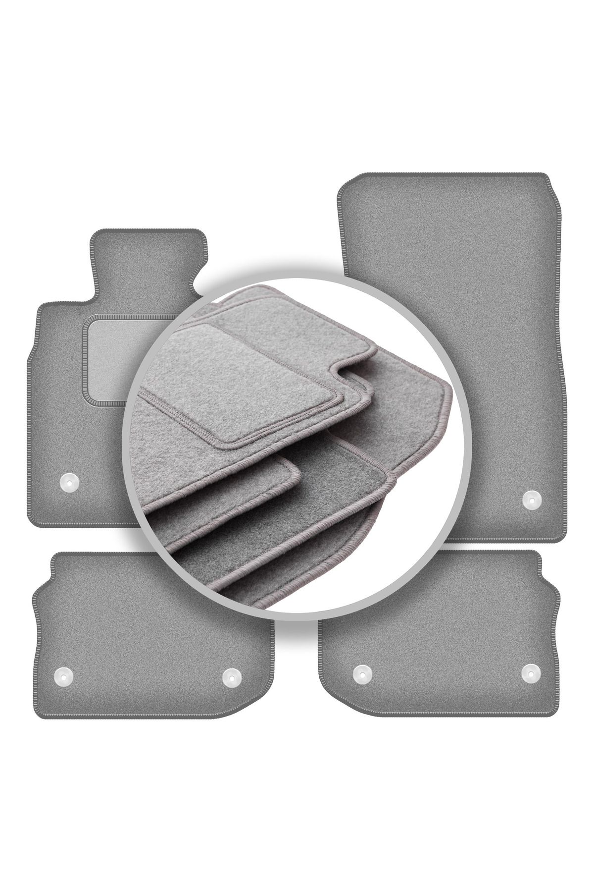 shumee Covorașe Auto Gri Pentru: Bmw 5 F11 Break (touring) (velcro) (2010-2013) - One Size