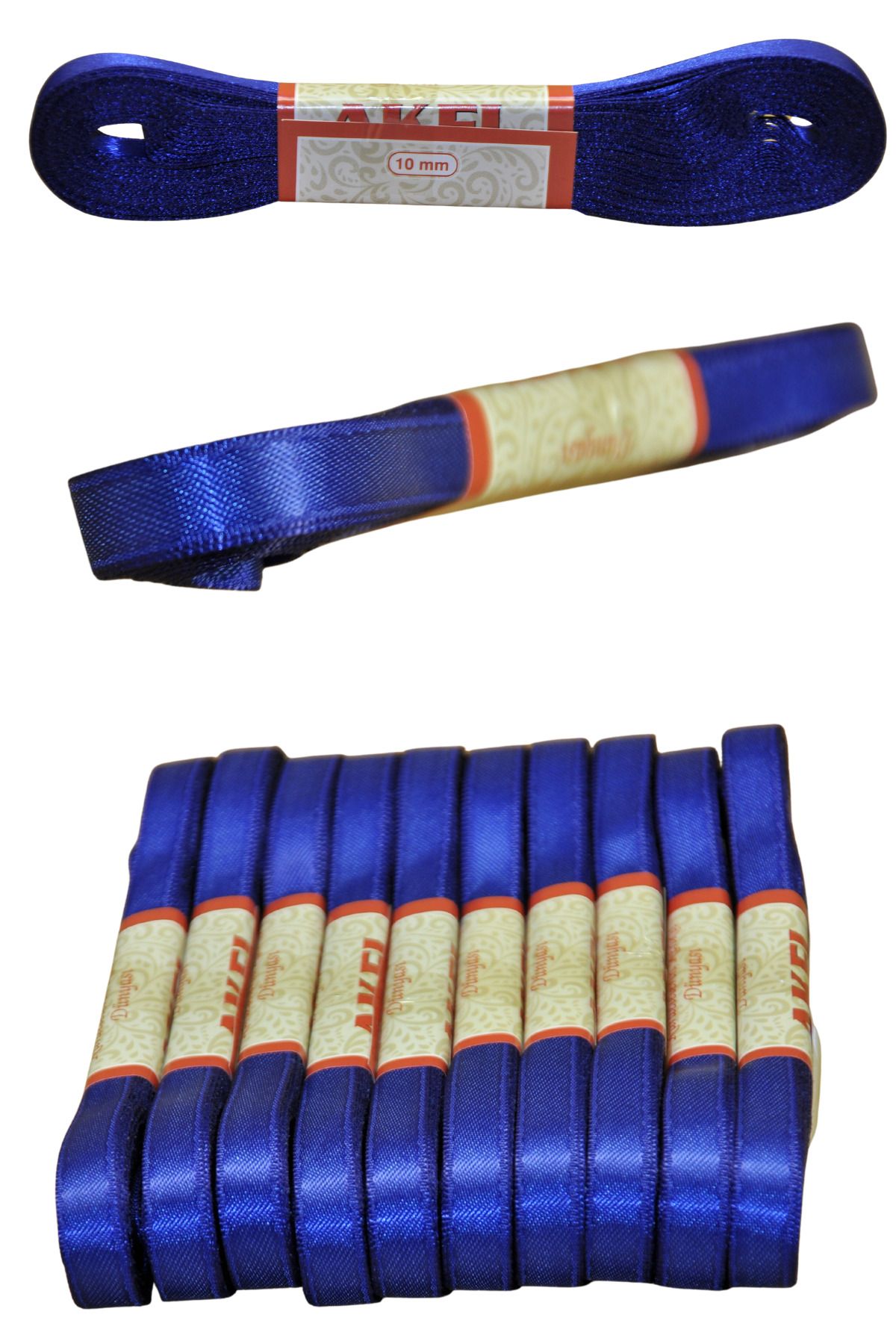 Larenya 1 cm Genişliğinde Kurdele | 10 Metre | El İşi, Süsleme, Hobi ve Paketleme İçin Uygun Lacivert