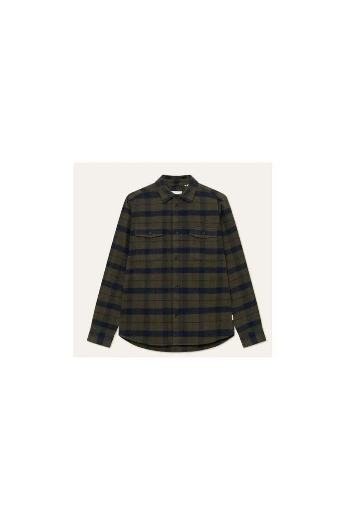 American Rag Cie Erkekler İçin Lennon Flannel Ekose Gömlek - Yeşil/Navy Renk Seçeneği