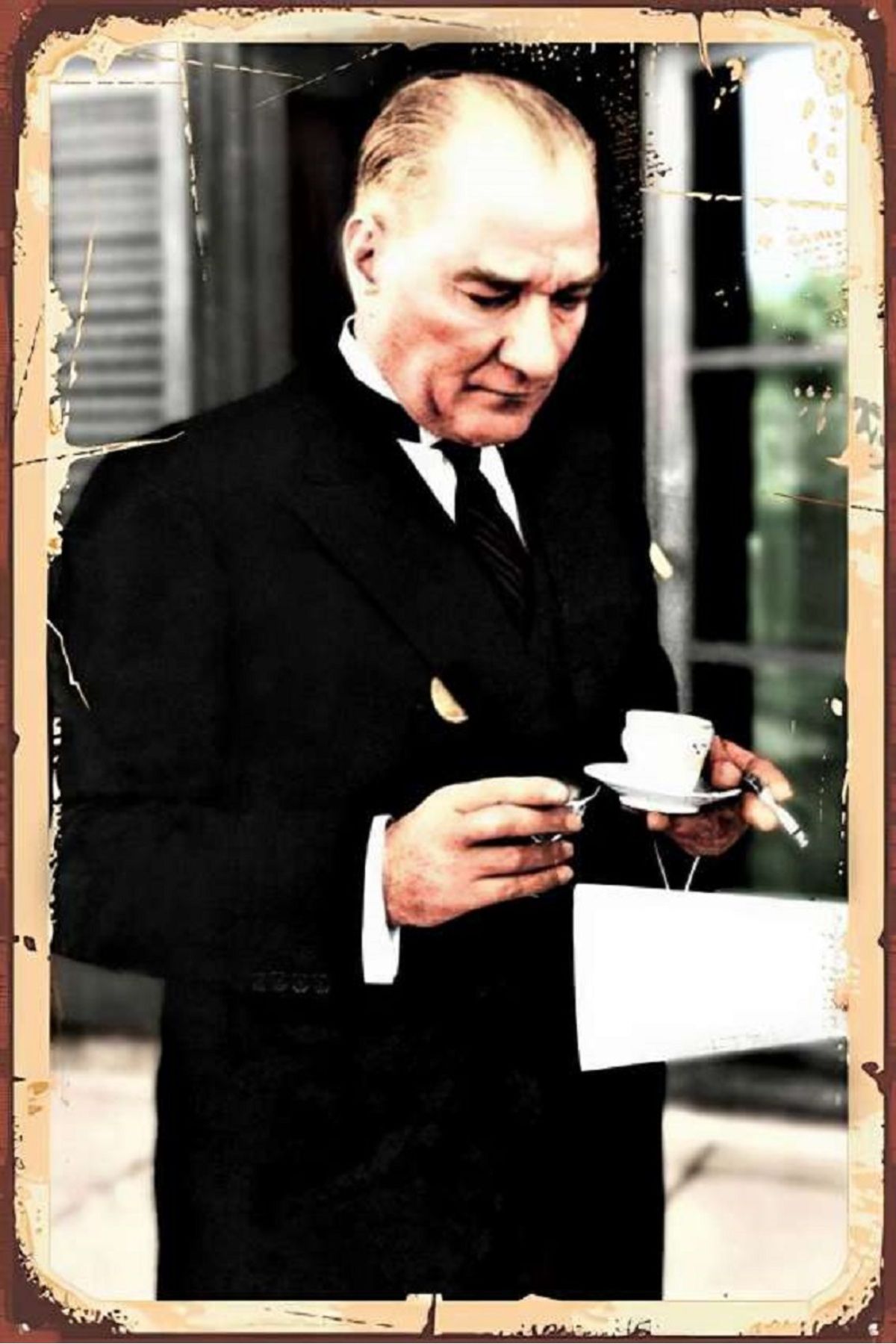 bertekdijital Bertek Dijital Retro Atatürk Tablo