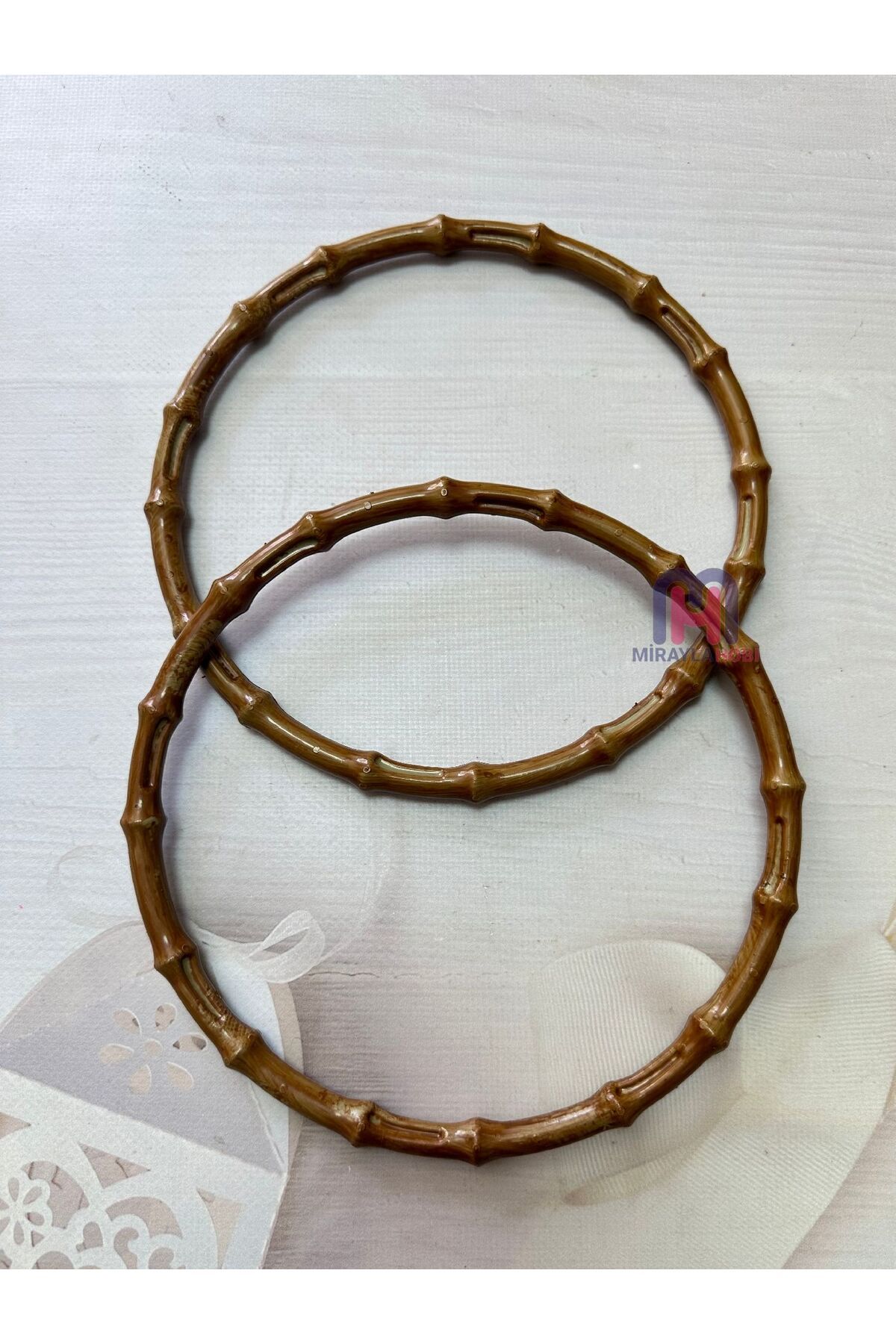 miraylahobi Bambu Görünümlü Plastik Çanta Sapı M25 Çap:20 cm
