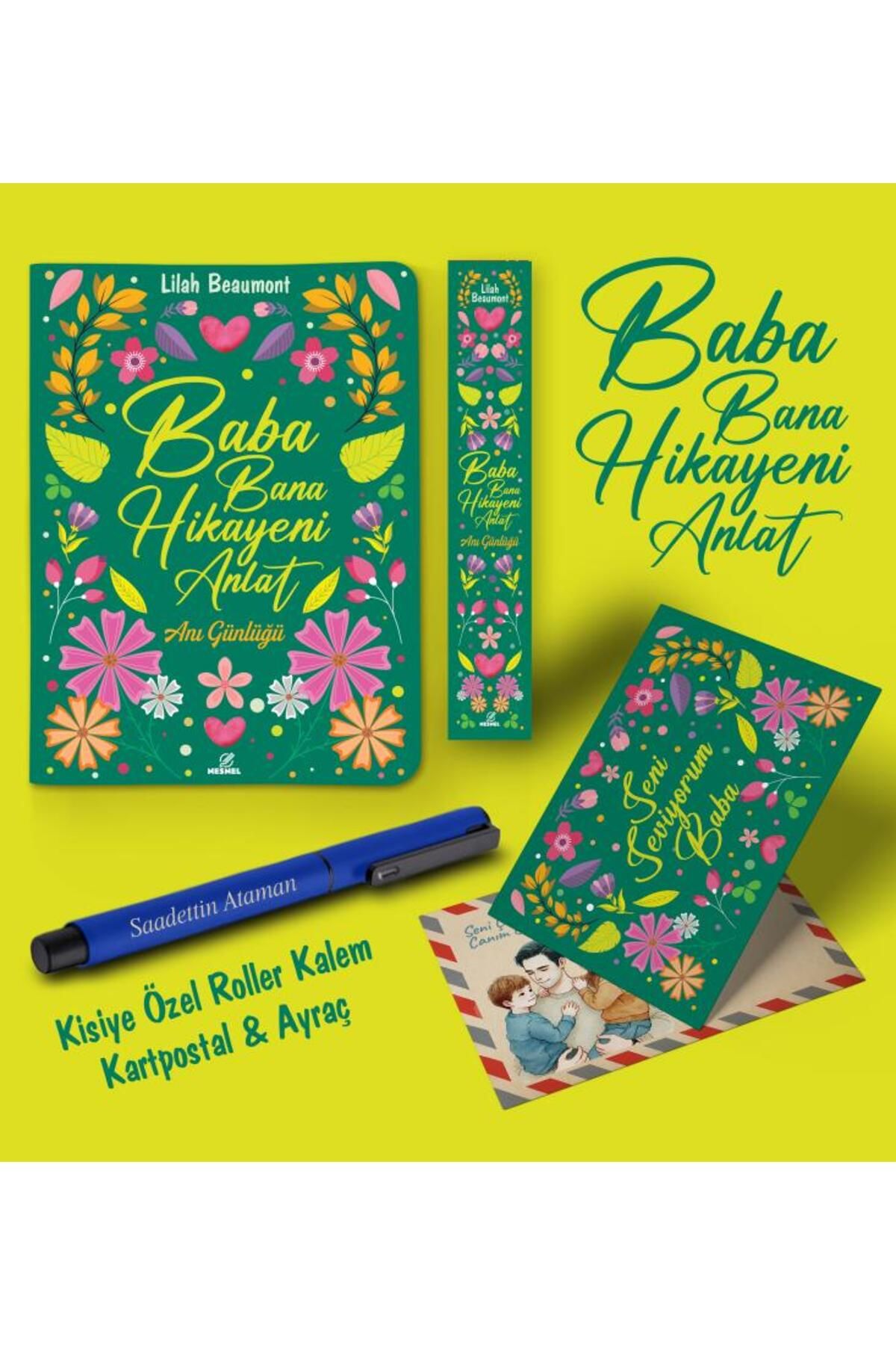 nesnel yayınlar Kişiye Özel Baba Bana Hikayeni Anlat Ayraç Kartpostal Kalem - Lacivert
