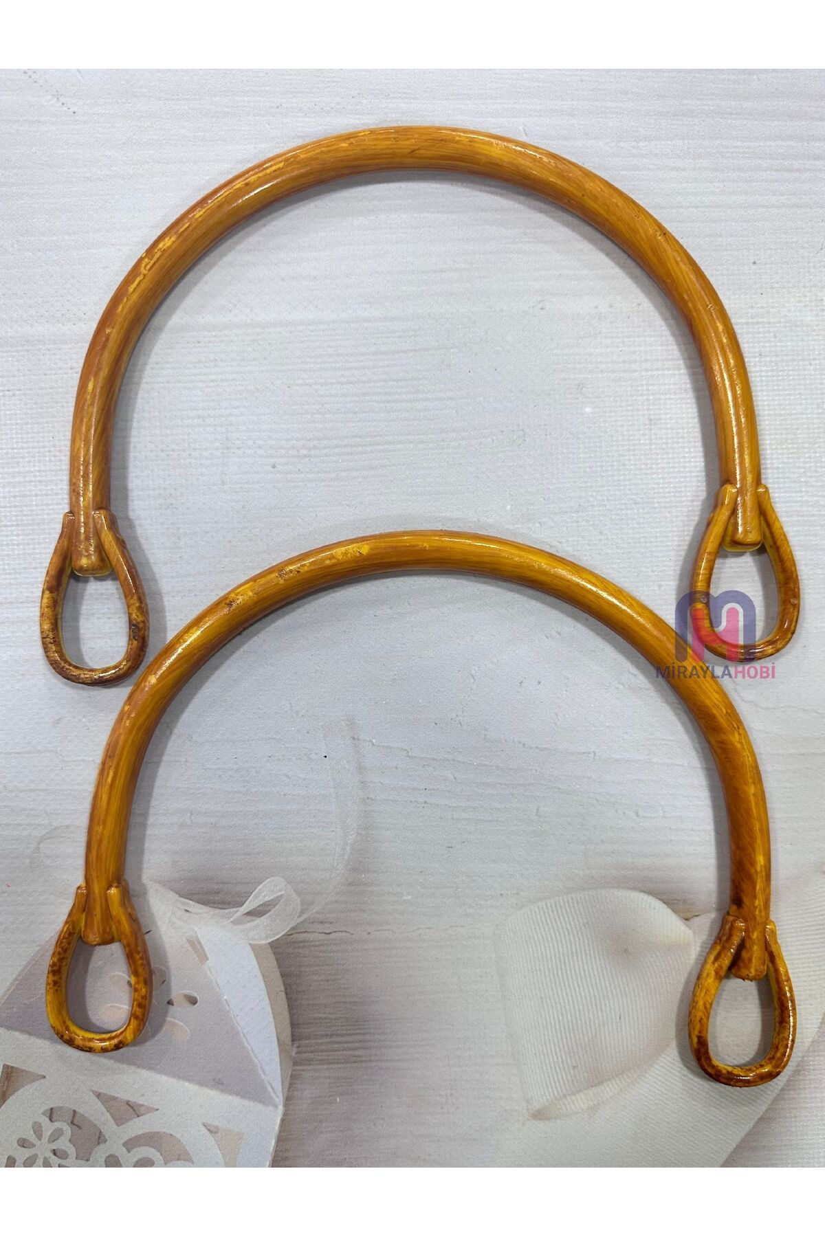 miraylahobi Bambu Görünümlü Plastik Çanta Sapı M3 1 Çift Çap:25cm
