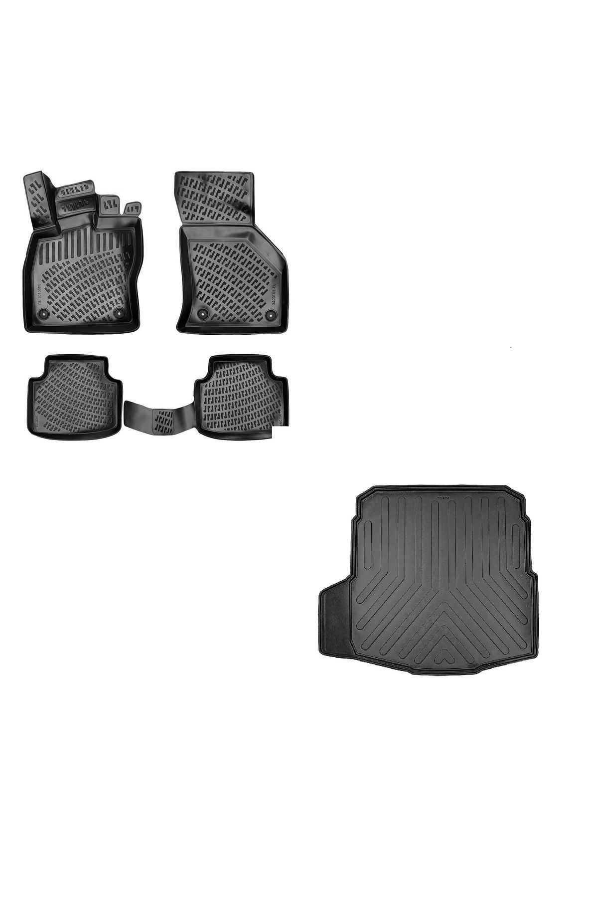Rizline Volkswagen Passat B8-8.5 2015-2022 Sedan - Impression 3D Araca Özel Paspas ve Bagaj Havuzu