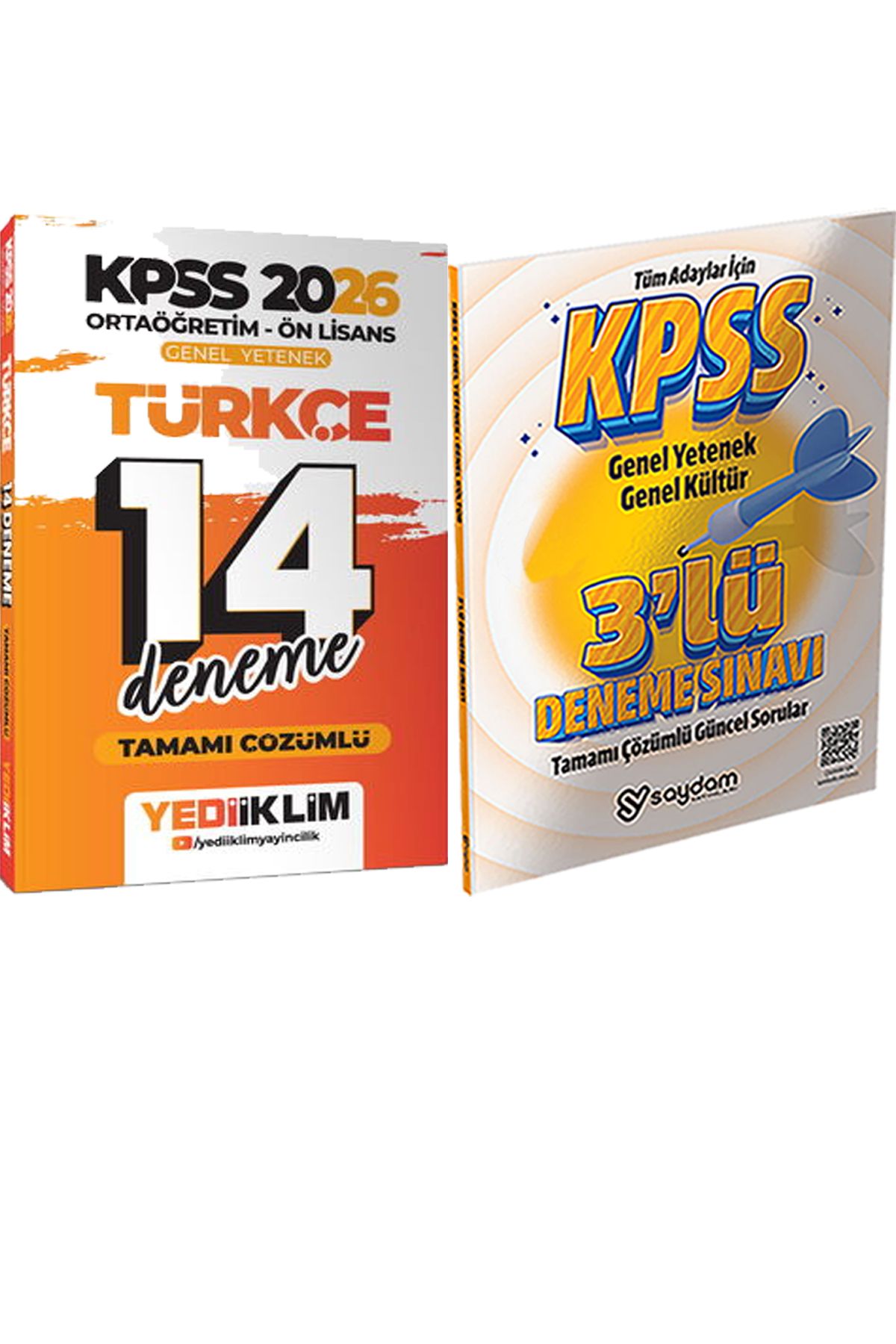 Yediiklim Yayınları 2026 KPSS Ortaöğretim Ön Lisans Genel Yetenek Türkçe Çözümlü 14 Deneme + 3lü Deneme Hediye