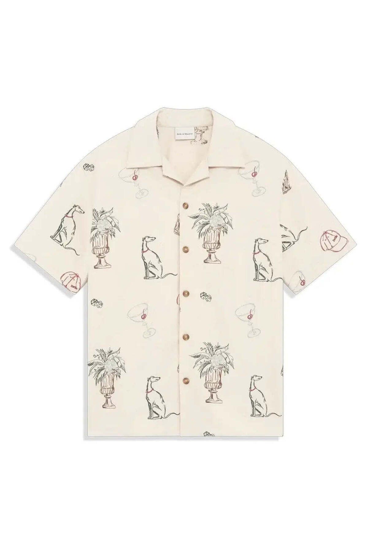 American Rag Cie La Chemise Brodée Country Club Erkekler İçin Kısa Kollu (50% Pamuk 50% Polyester)