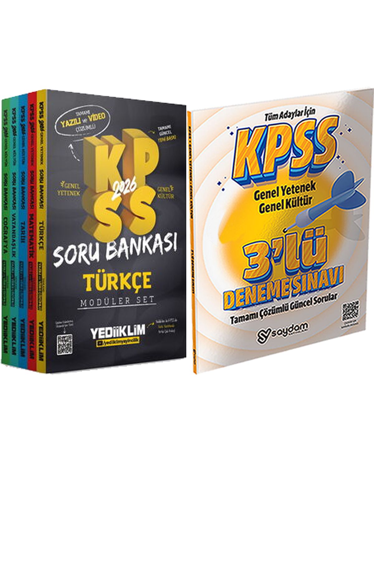 Yediiklim Yayınları 2026 KPSS Hem Yazılı Hem Video Çözümlü Modüler Set Soru Bankası (5 Kitap) + 3lü Deneme Hediye