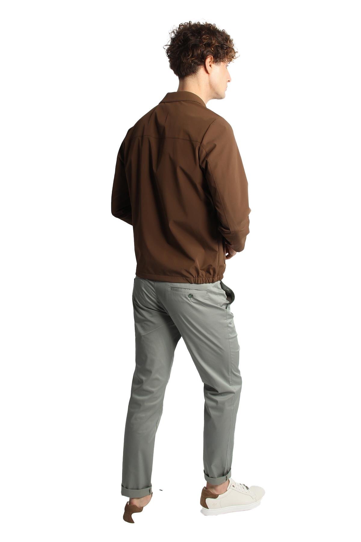 İgs-Men's Beige Spring Coat 5
