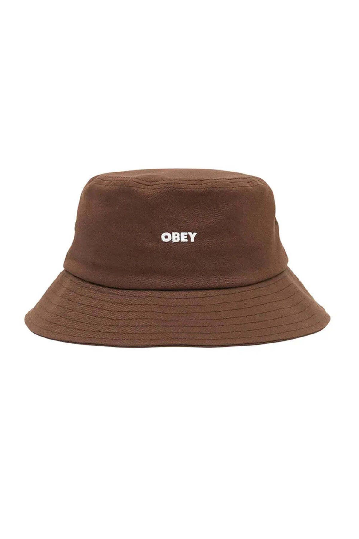 American Rag Cie Yumuşak Pamuklu Unstructured Flat Top Bucket Hat - OBEY İşlemeli, 3 Renk Seçeneği
