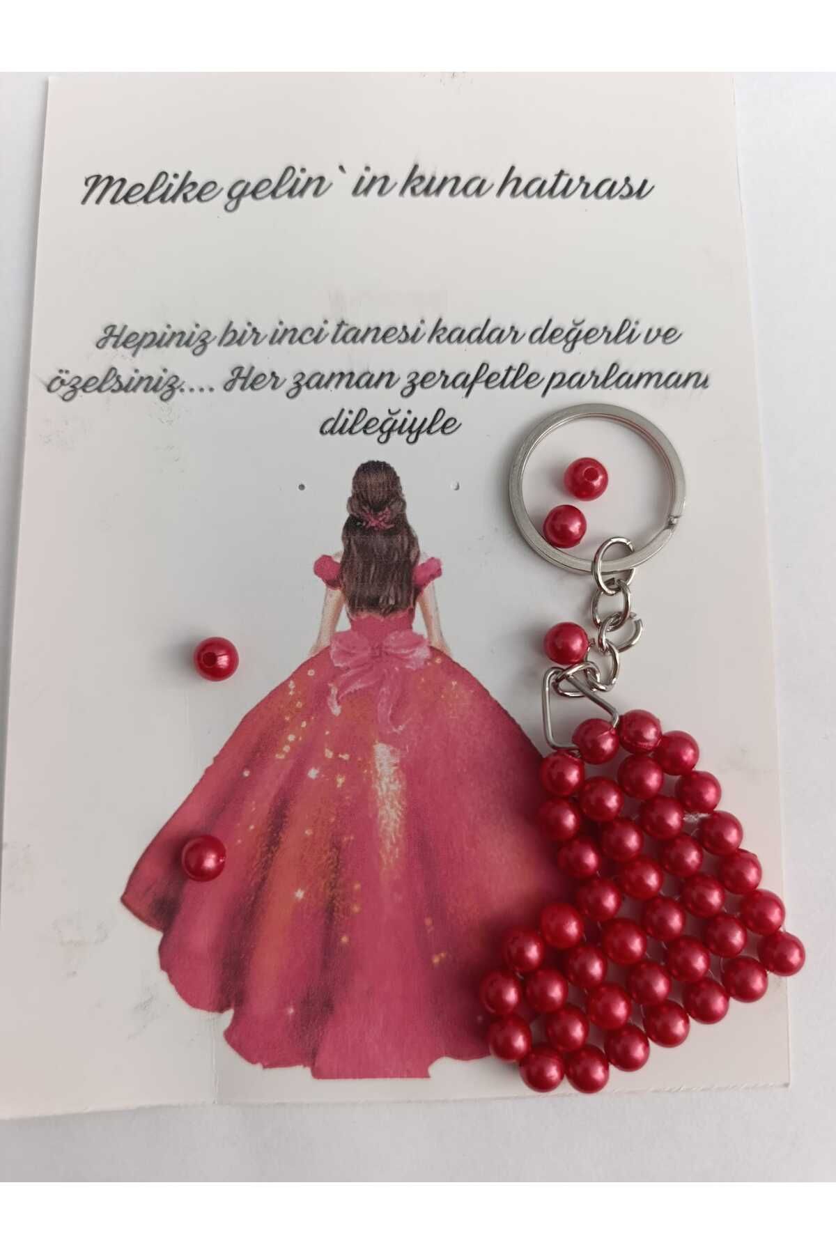 SOFT 10 Adet Kalp Anahtarlık Kırmızı boncuk söz nişan nikah kına kişiye özel kat tasarımı