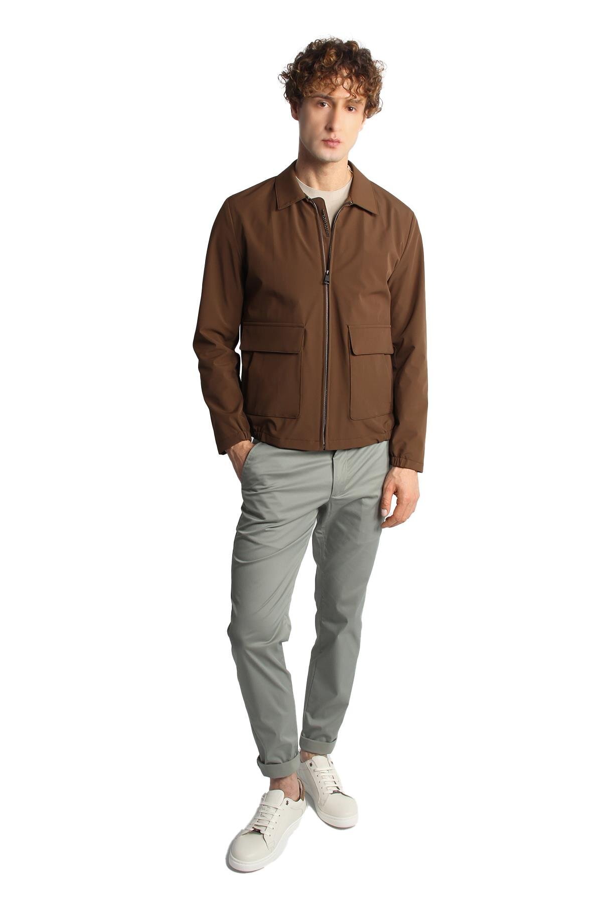 İgs-Men's Beige Spring Coat 4