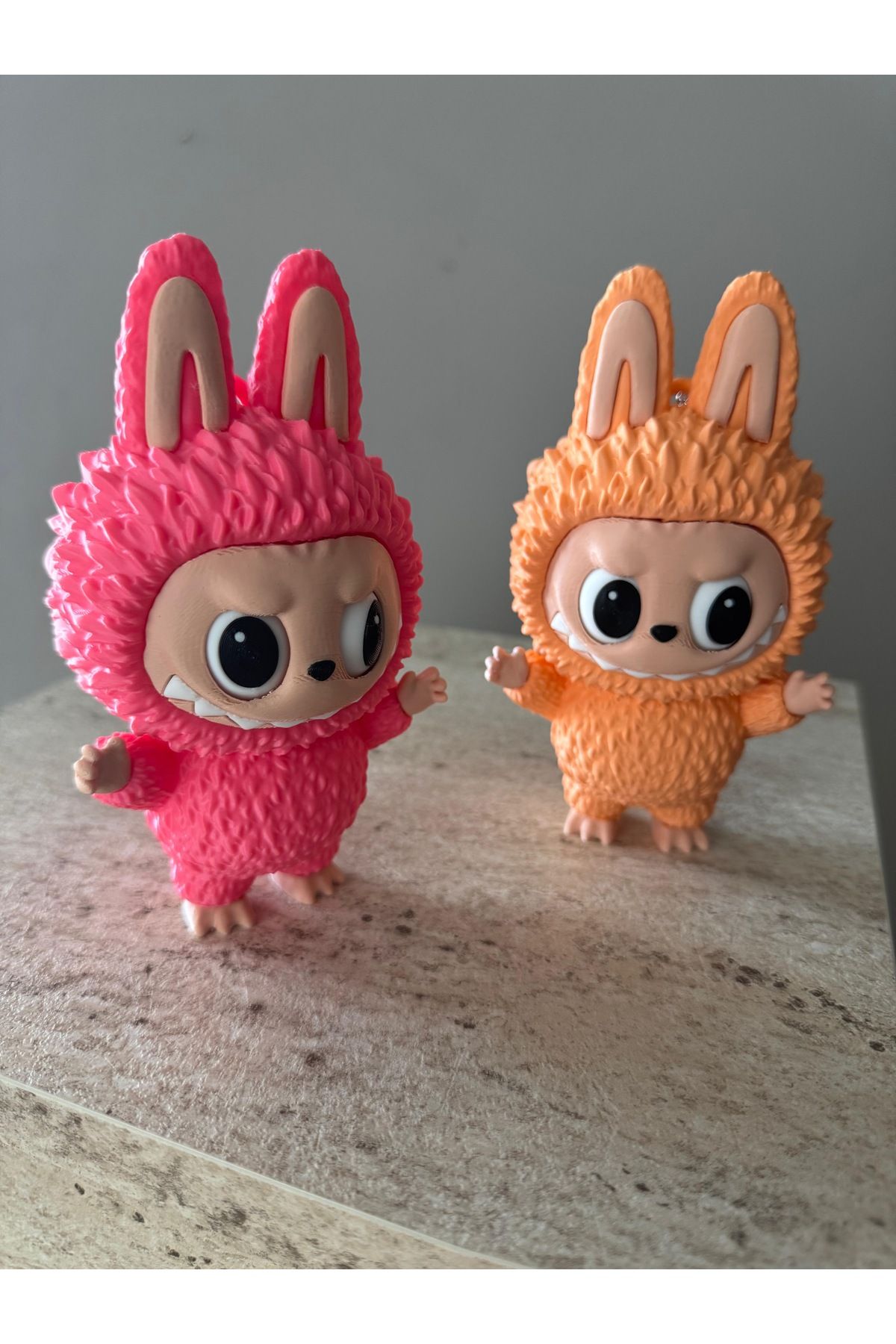üç boyutlu haller Pembe Labubu Anahtarlık