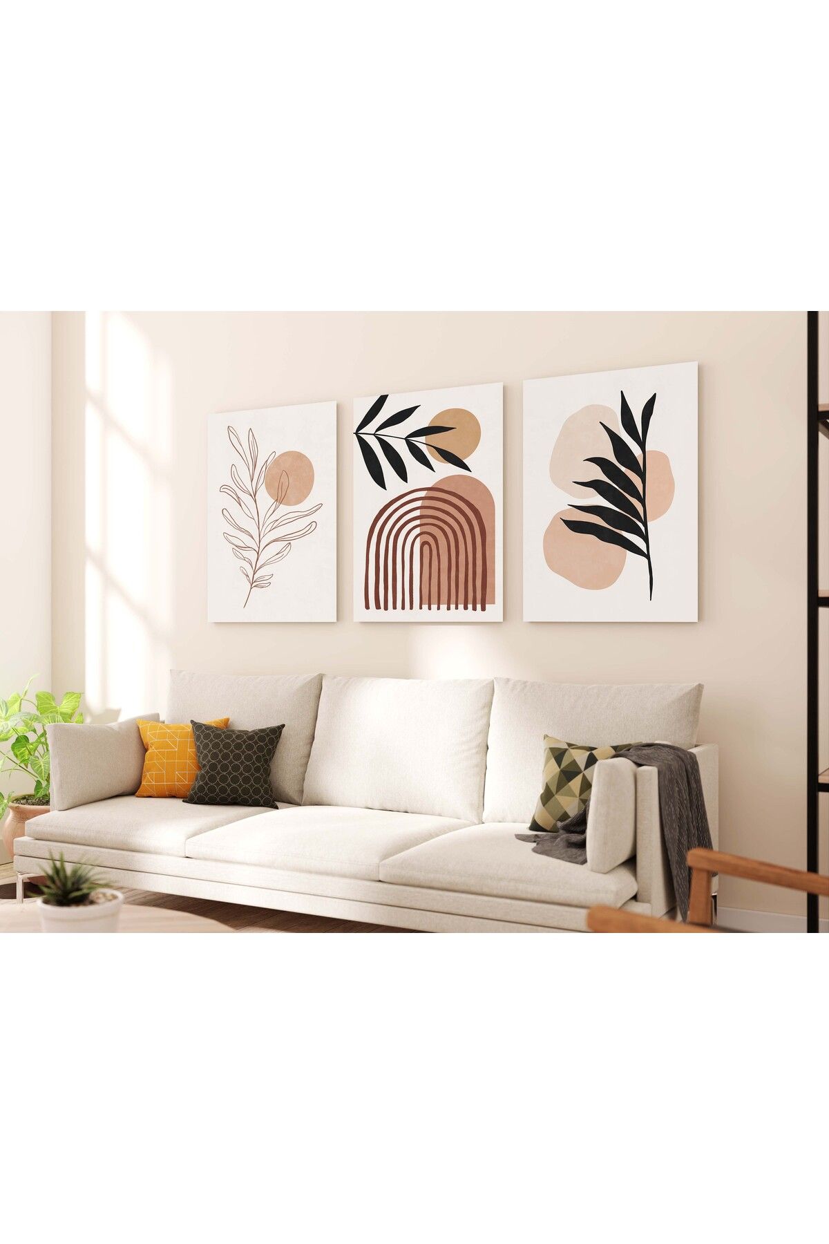 MAGNASTE Duvar Tablosu Çerçeve Görünümlü Mutfak Tabloları 3 lü Tablo Modern Tablo Premium Kalite Bohem Tablo