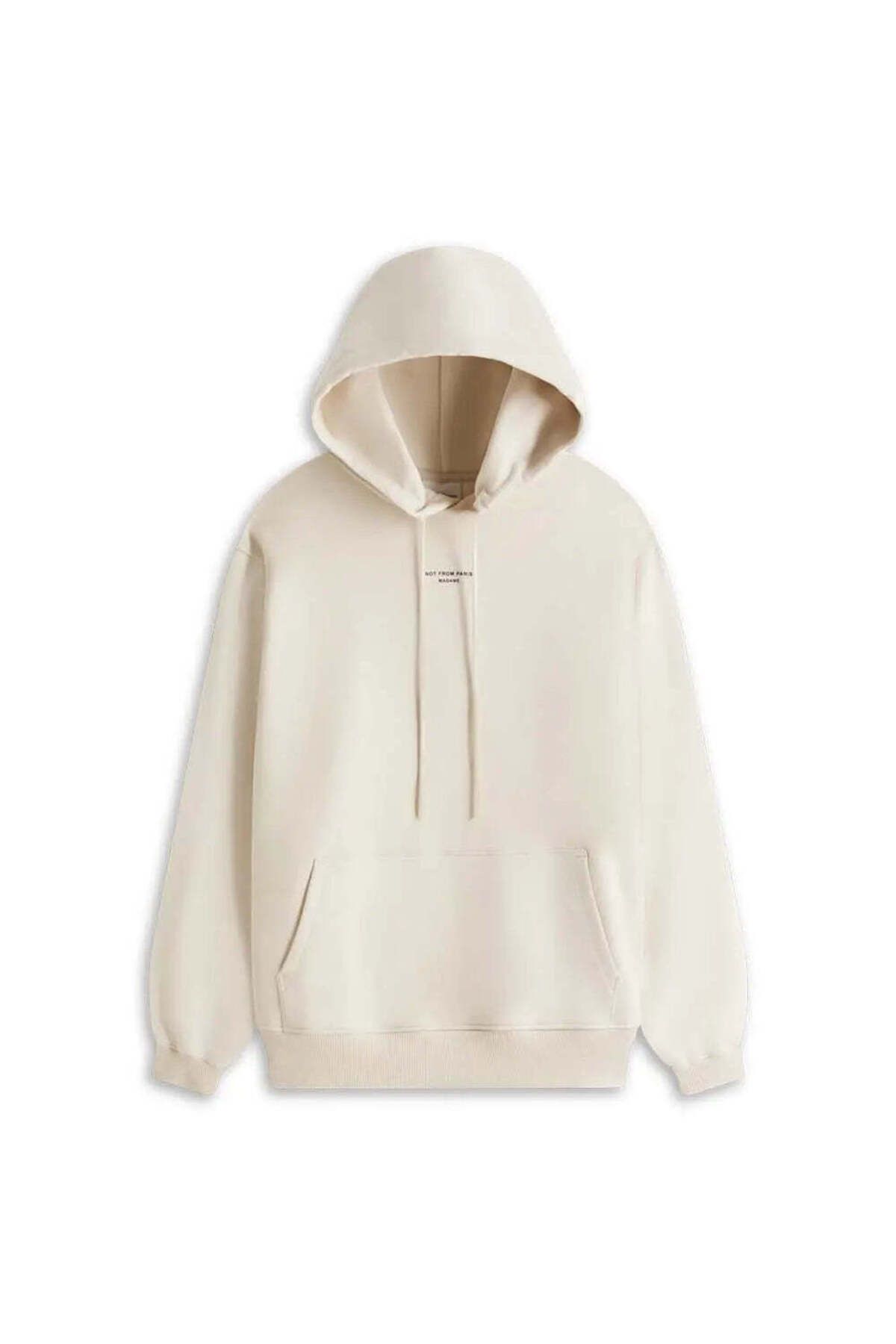 American Rag Cie Beige %100 Pamuk French Terry Hoodie - Not From Paris Madame Sloganı ile Rahat ve Şık