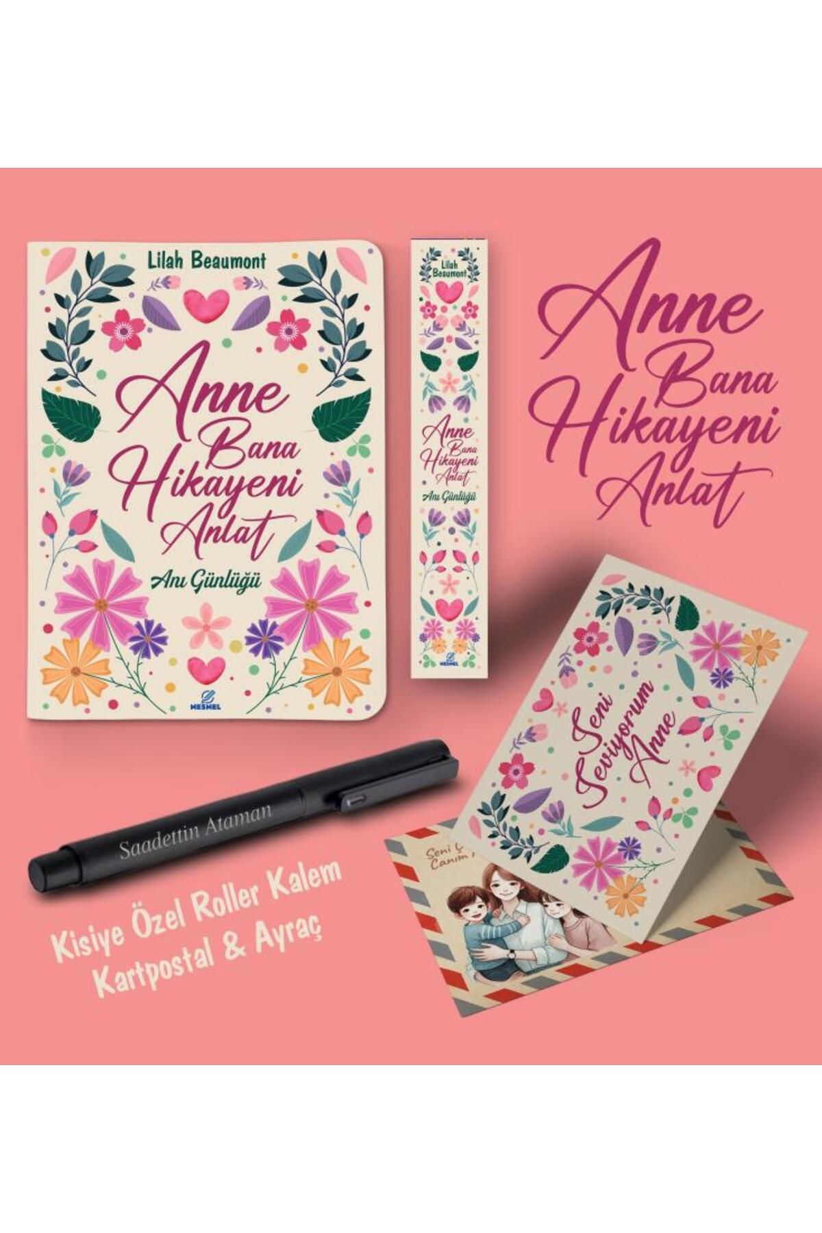 nesnel yayınlar Kişiye Özel Anne Bana Hikayeni Anlat Ayraç Kartpostal Kalem - Siyah