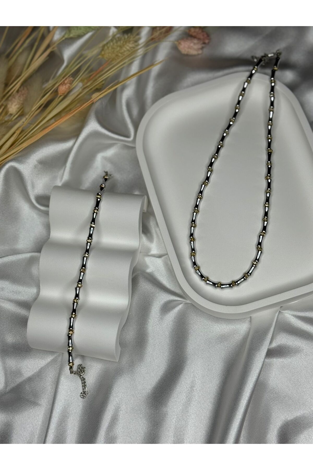 Li'Jewelry VİP ÇİFT RENK KOLYE VE BİLEKLİK SETİ