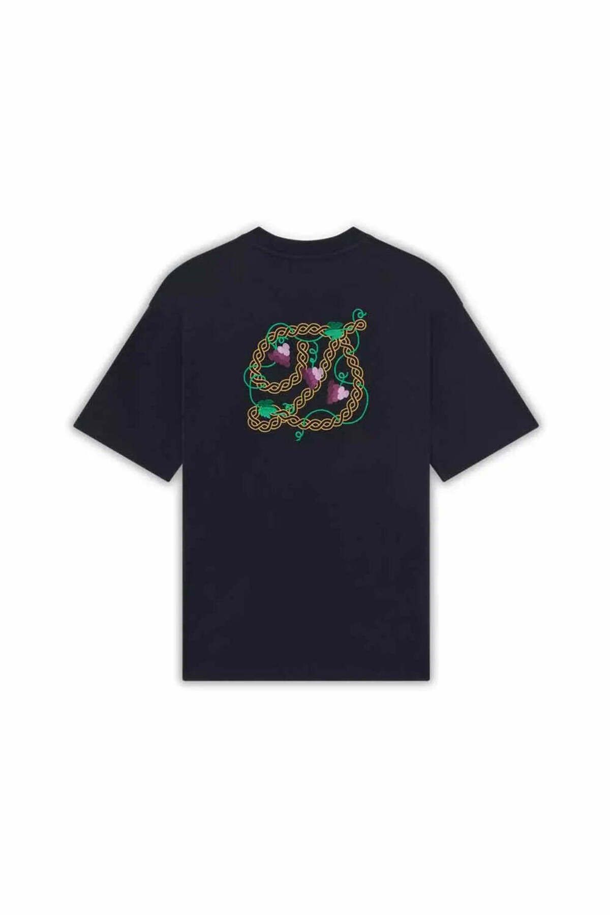 American Rag Cie Kadin Siyah %100 Pamuk Ribana Yaka T-Shirt - 'D Raisin' Yazılı