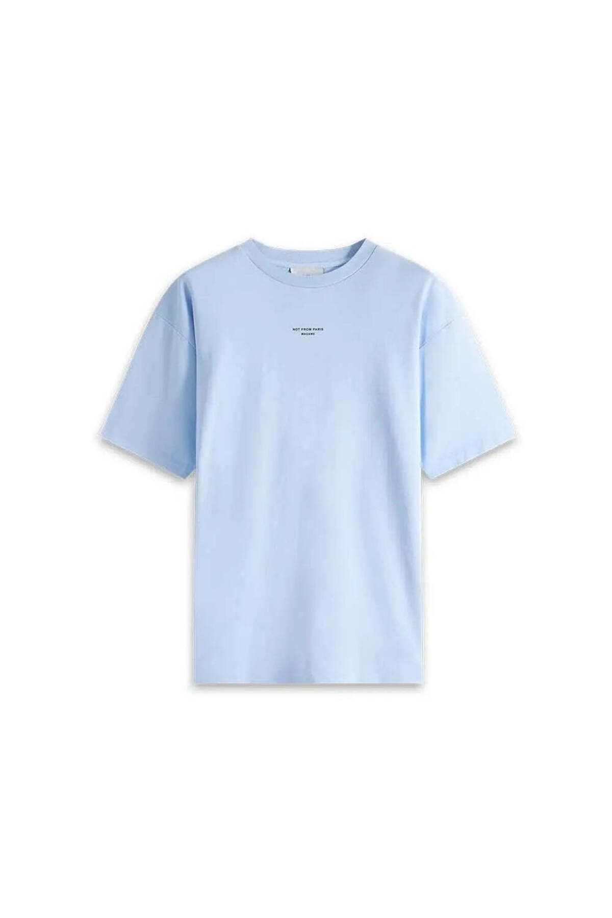 American Rag Cie Le T-Shirt Slogan - Relaxed Fit, %100 Pamuk, Ribbed Yaka, 'Not From Paris Madame' Baskılı