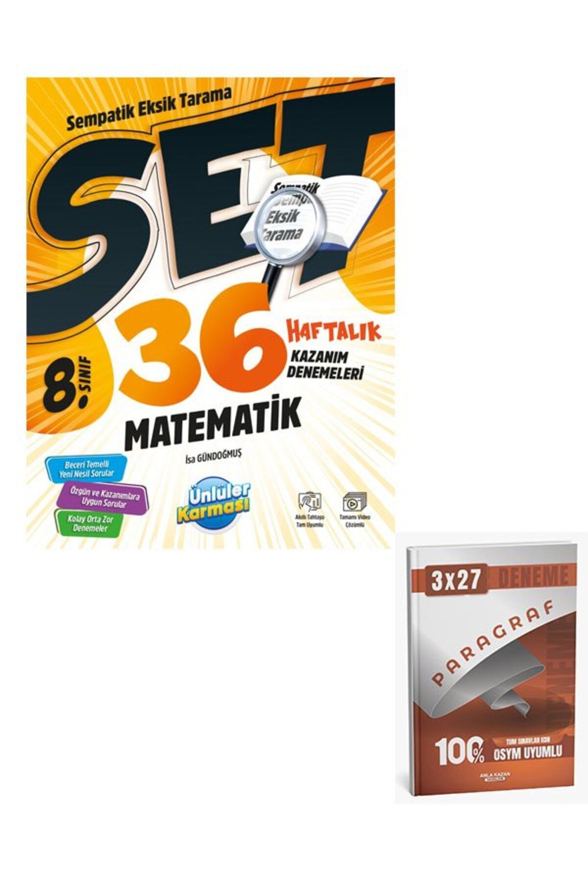 Anla Kazan Yayınları Ünlüler 2026 8. Sınıf Matematik 36 Haftalık Kazanım Denemeleri+Anla Kazan Paragraf