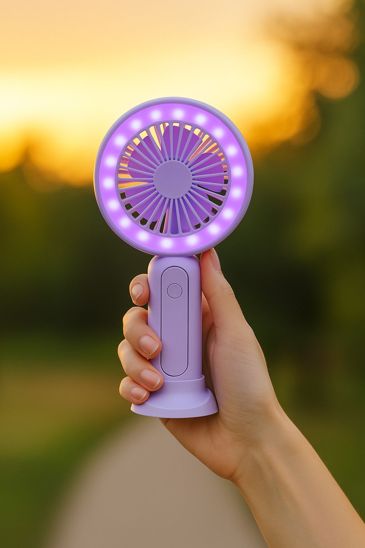 Venino Led Işıklı Mini El tipi ve masaüstü Fan - Telefon tutucu özellikli ve USB Şarjlı