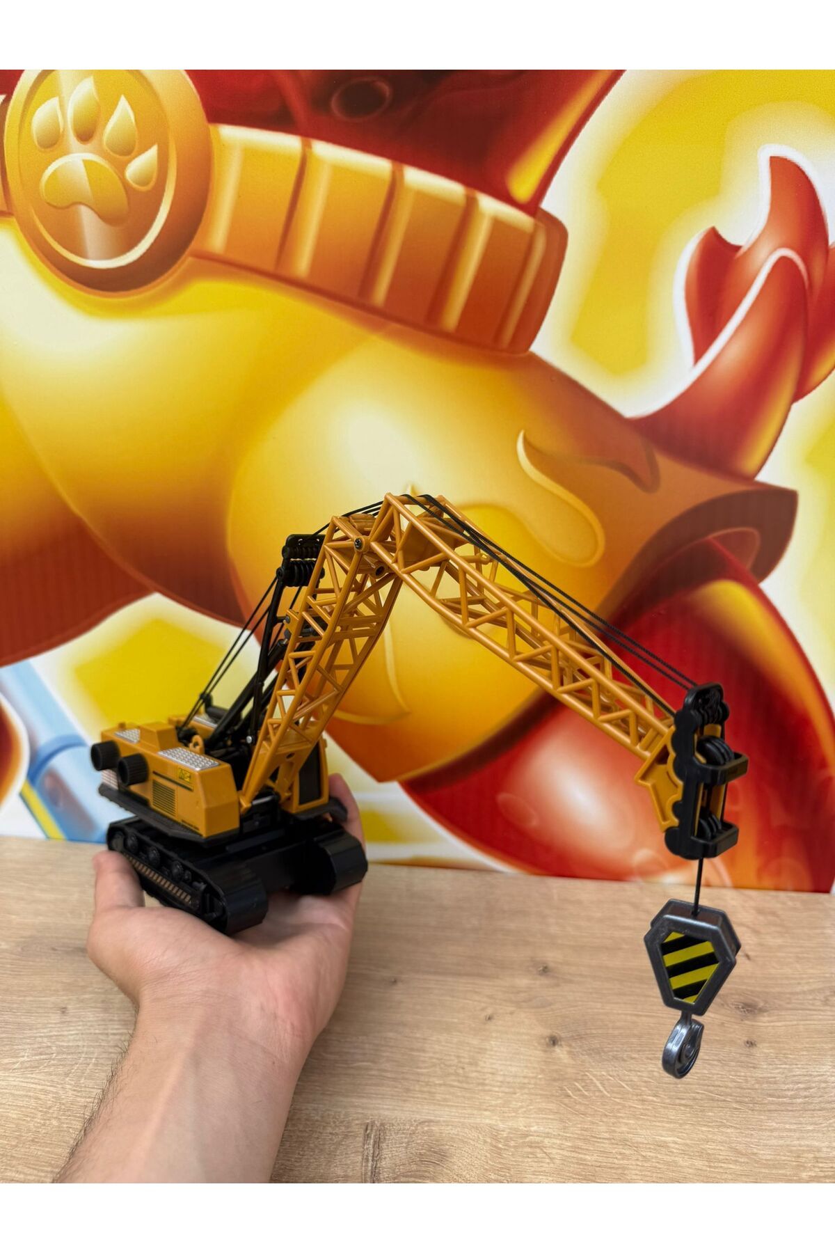 scntoys Metal Kule Vinç 1:55 İnşaat Makinası Vinç Ekskavatör Kepçe Metal Oyuncak Iş Makinesi
