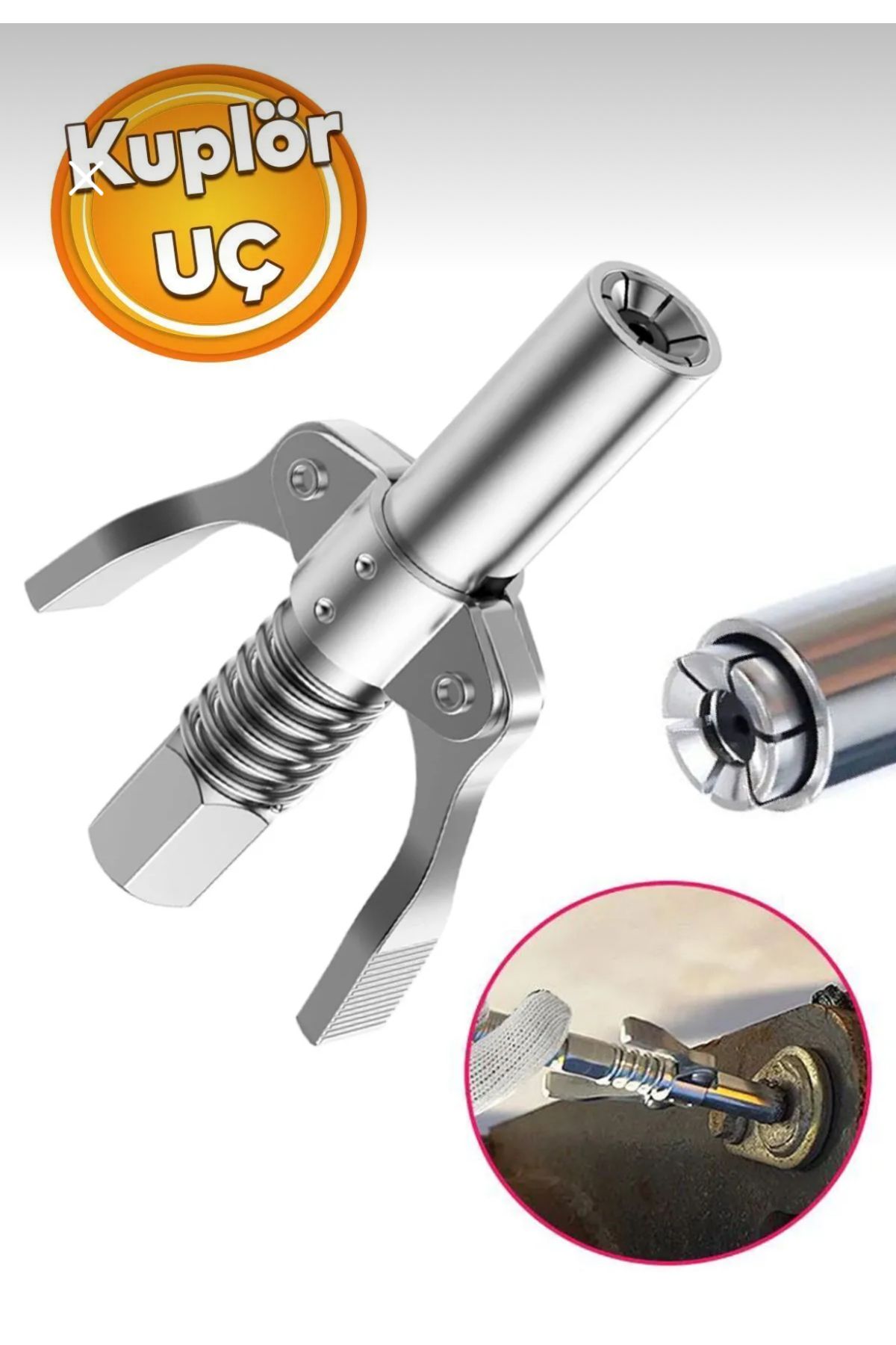 CMC Tools Mandallı Gres Pompa Ucu Memesi El Tipi Manuel Yağlama Kuplörü 9 cm Uç