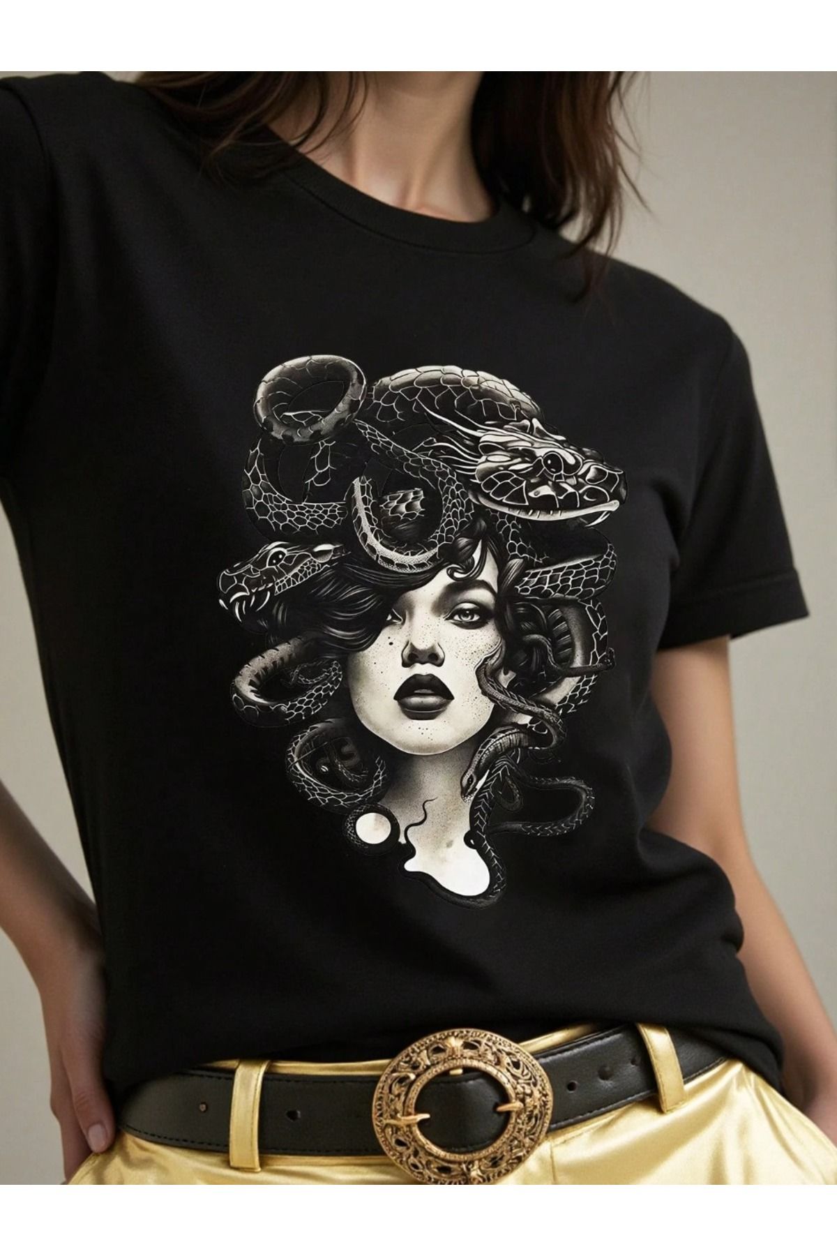 shidumanlar Unisex/Bayan Medusa Tasarım Baskılı