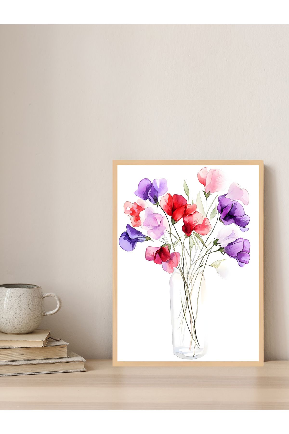 Tuba Decor Tek parça Ahşap Çerçeve Görünümlü MDF Tablo